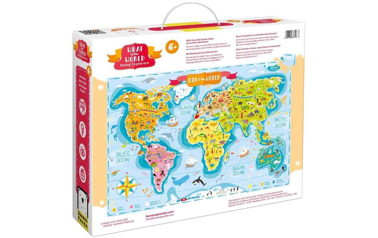 Banana panda Puzzle Weltkarte – 168 Teile – 98 × 67,3 cm – ab 6 Jahren – Karton
