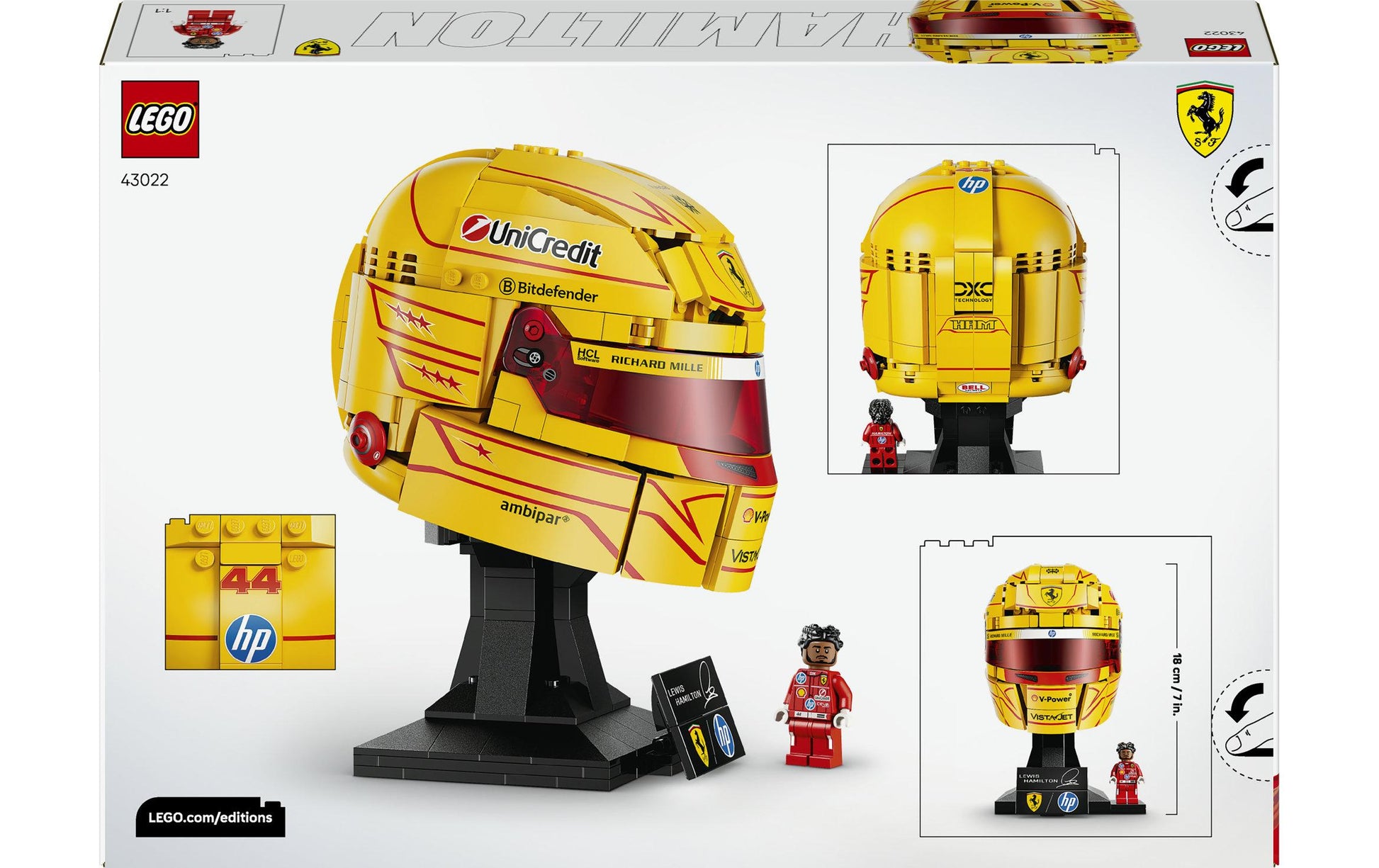LEGO 3D Puzzle Lewis Hamilton Helm – 884 Teile – 26,2 × 7,1 × 38,2 cm – ab 14 Jahren