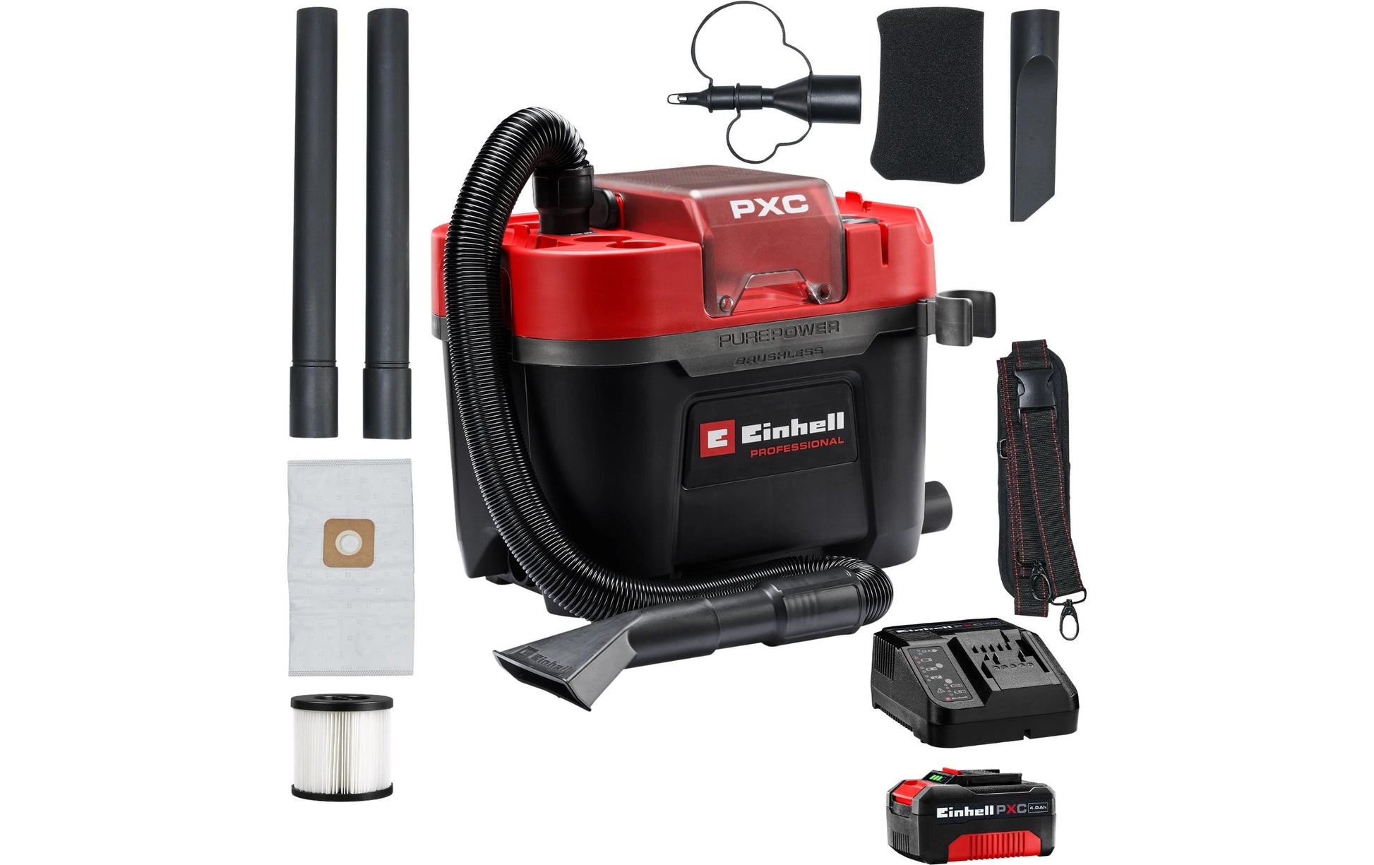 Einhell professional Nass-/Trockensauger TP-VC 18/10 Li BL L (1x4.0 Ah) Kit – 10 l, 18 V