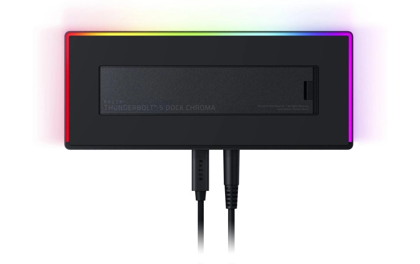 Razer Chroma Dockingstation – Thunderbolt 5, 3× DP, 140 W PD, GbE, SD, 3,5 mm Audio, für Thunderbolt 4/USB4