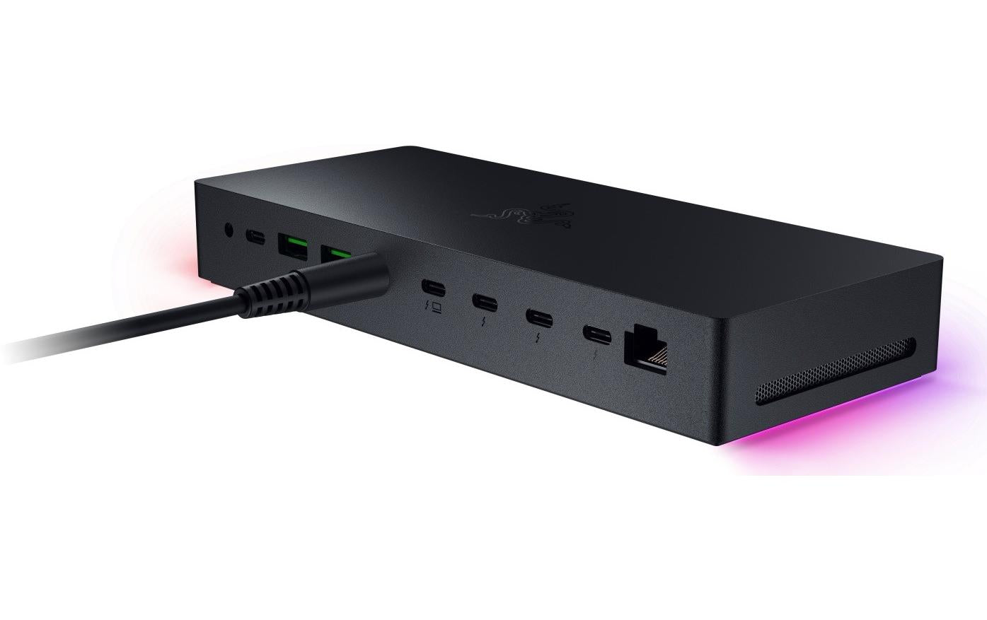 Razer Chroma Dockingstation – Thunderbolt 5, 3× DP, 140 W PD, GbE, SD, 3,5 mm Audio, für Thunderbolt 4/USB4