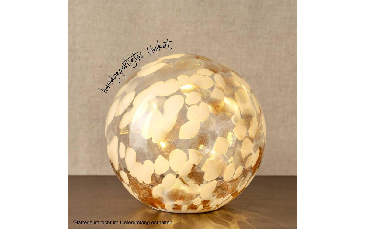 LEONARDO Deko-Kugel – Ø 17,4 × 16,5 cm – Glas & Kunststoff, Weiss