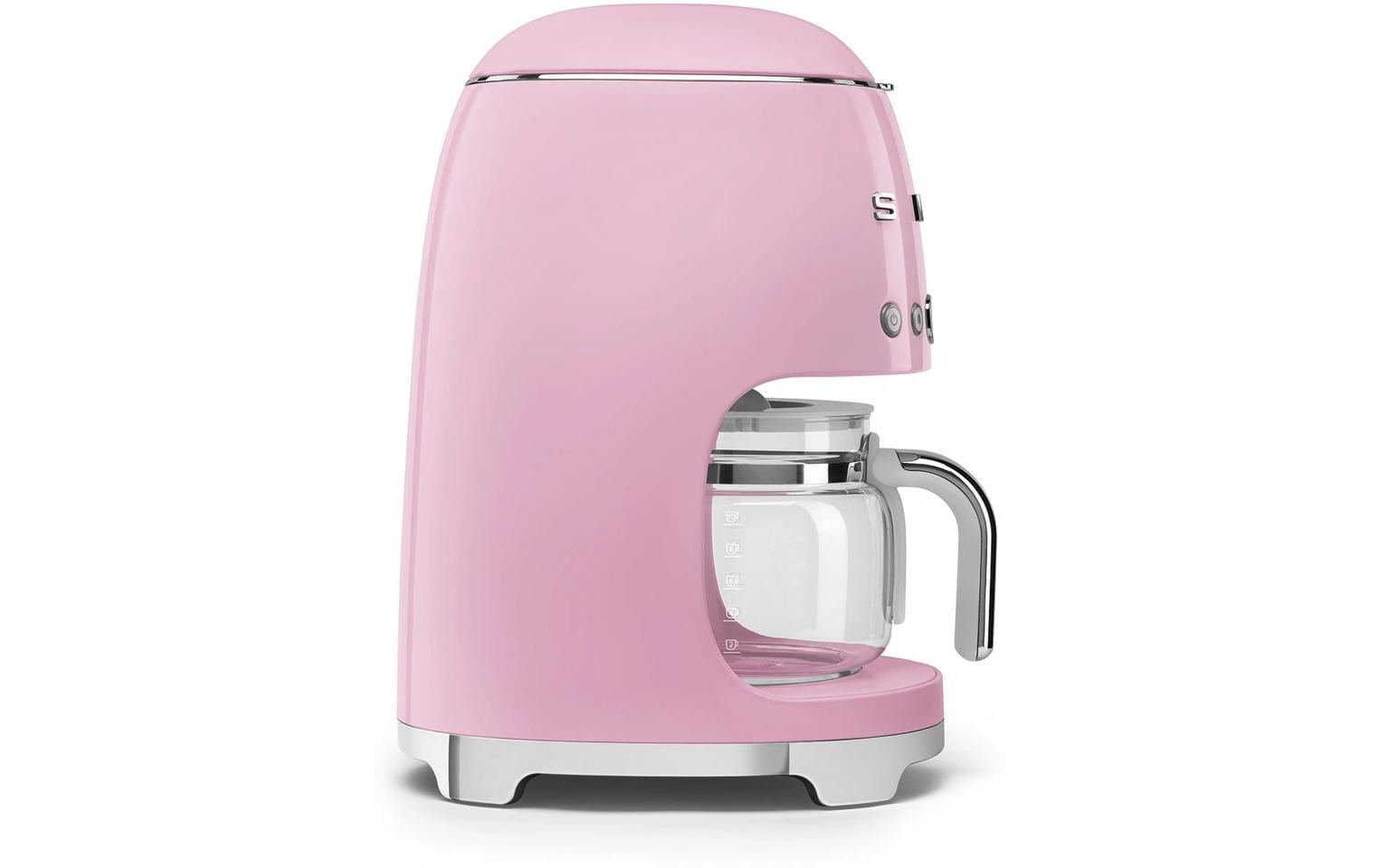 Smeg DCF02 Filterkaffeemaschine – 10 Tassen, 1,4 l, Permanentfilter, Rosa