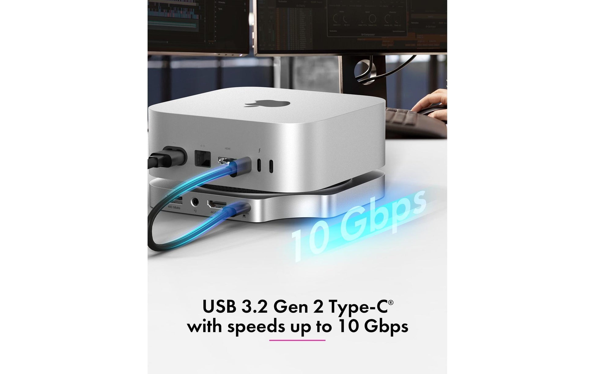 RaidSonic ICY BOX IB-DK100 Dockingstation – USB-C, 1× HDMI, 3× USB-A, SD/microSD, 3,5 mm Audio, für Apple Mac mini M4