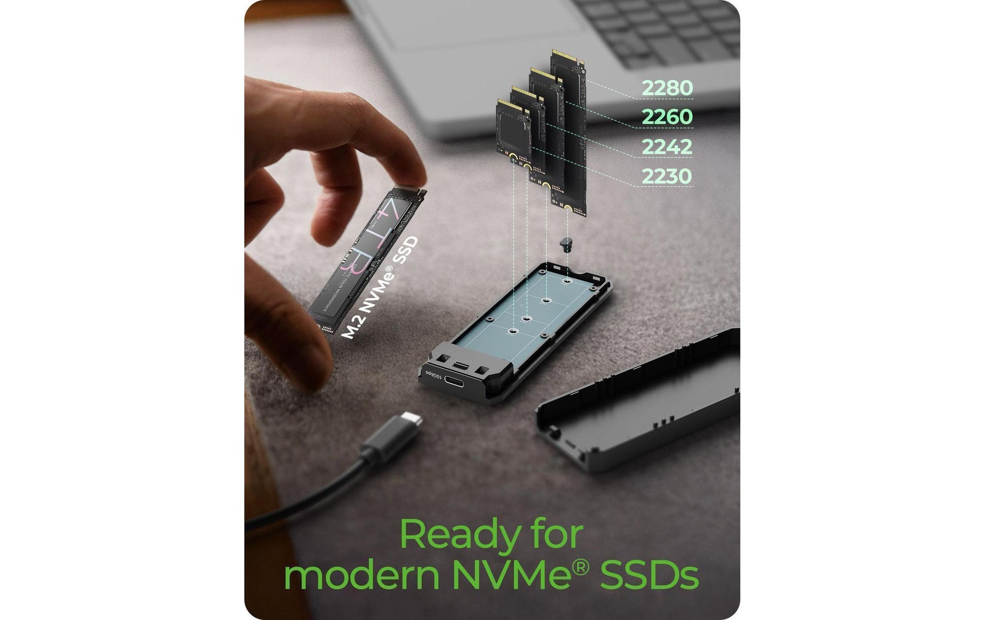 RaidSonic ICY BOX externes M.2 NVMe Gehäuse – 1-Bay – für M.2 NVMe (Key-M), PCIe, USB-C