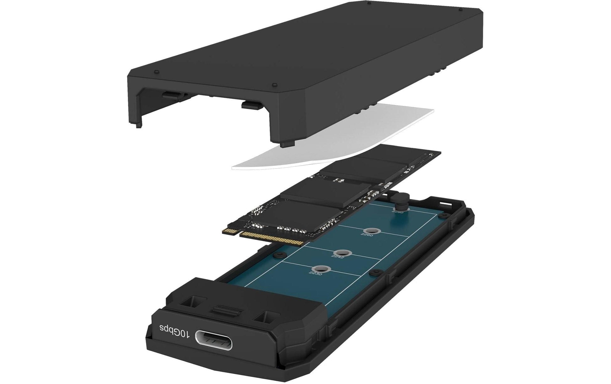 RaidSonic ICY BOX externes M.2 NVMe Gehäuse – 1-Bay – für M.2 NVMe (Key-M), PCIe, USB-C