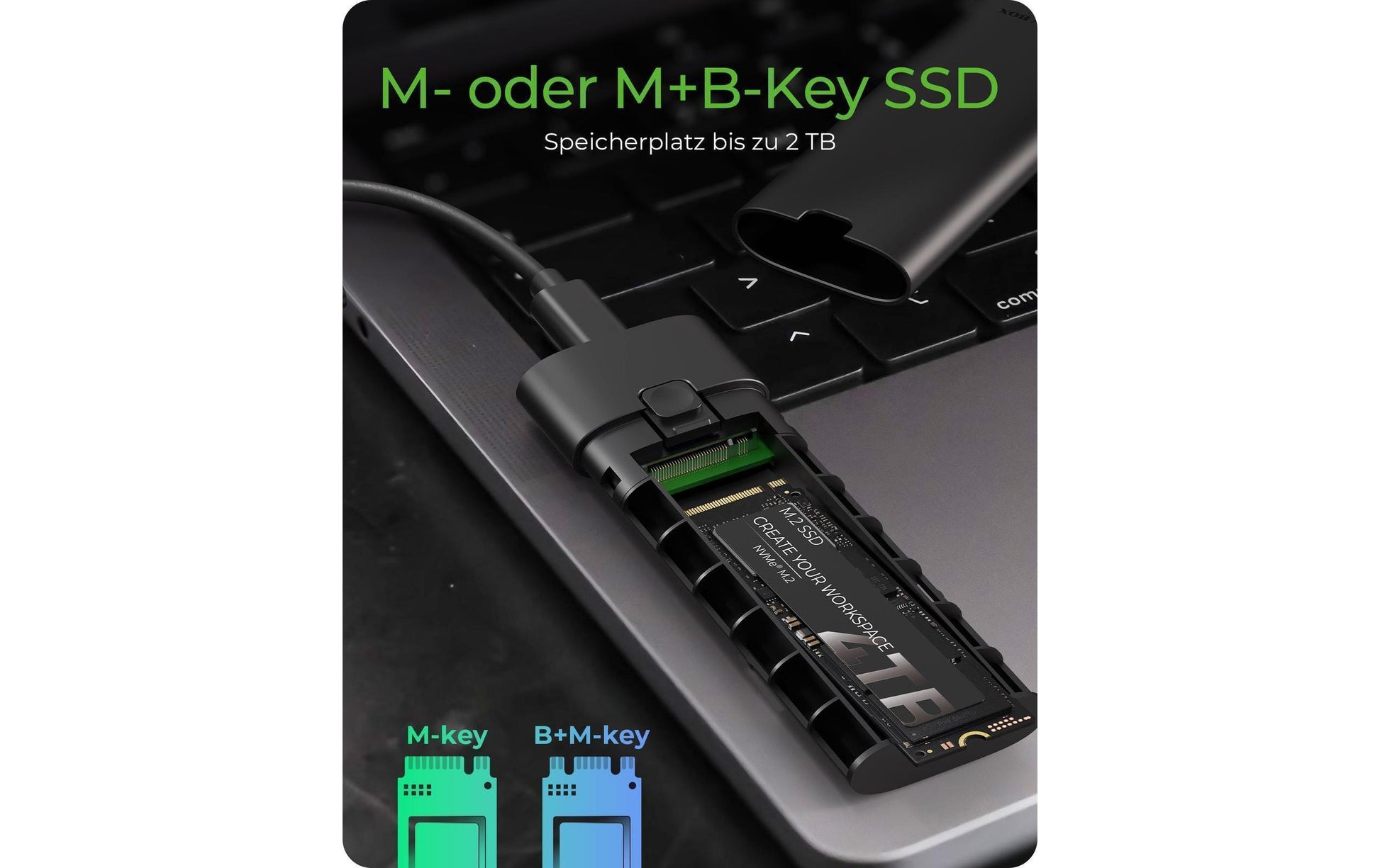 RaidSonic ICY BOX externes M.2 NVMe Gehäuse – 1-Bay – PCI-Express, für M.2 NVMe