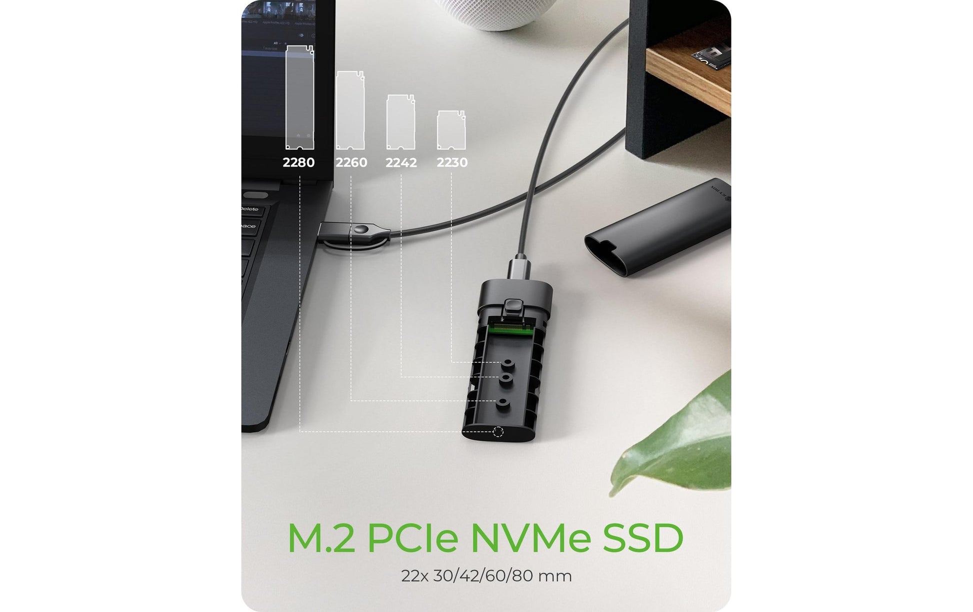 RaidSonic ICY BOX externes M.2 NVMe Gehäuse – 1-Bay – PCI-Express, für M.2 NVMe