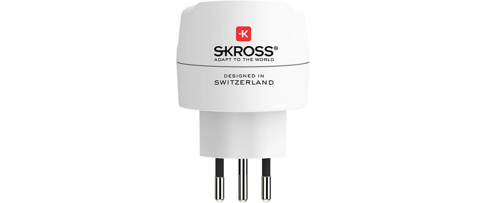 Skross Reiseadapter – von Brasilien/Italien/Schweiz nach Europa – geerdet – weiss