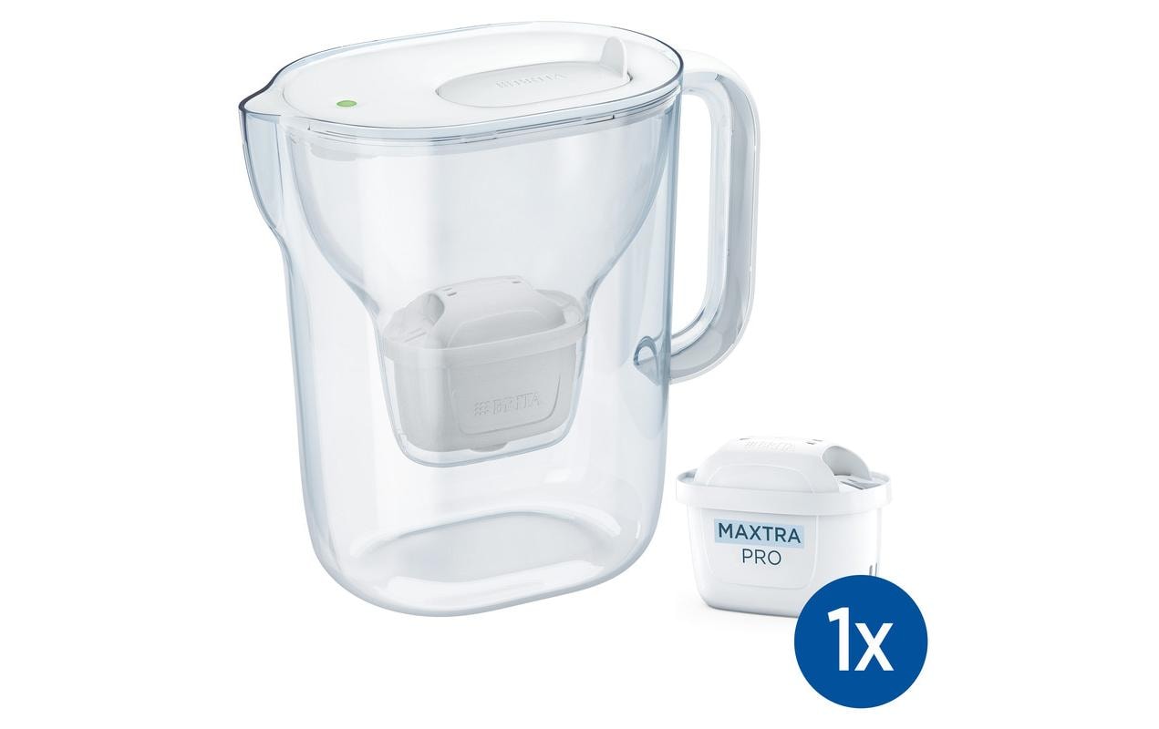 Brita Wasserfilterkanne Style Essential XL – 2,3 l, Kunststoff, 1 Stück Filterkartusche, Filterwechselanzeige