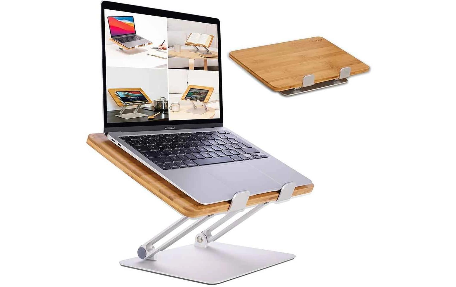 Hennez Laptop-Ständer – bis 17", Bambus – Braun