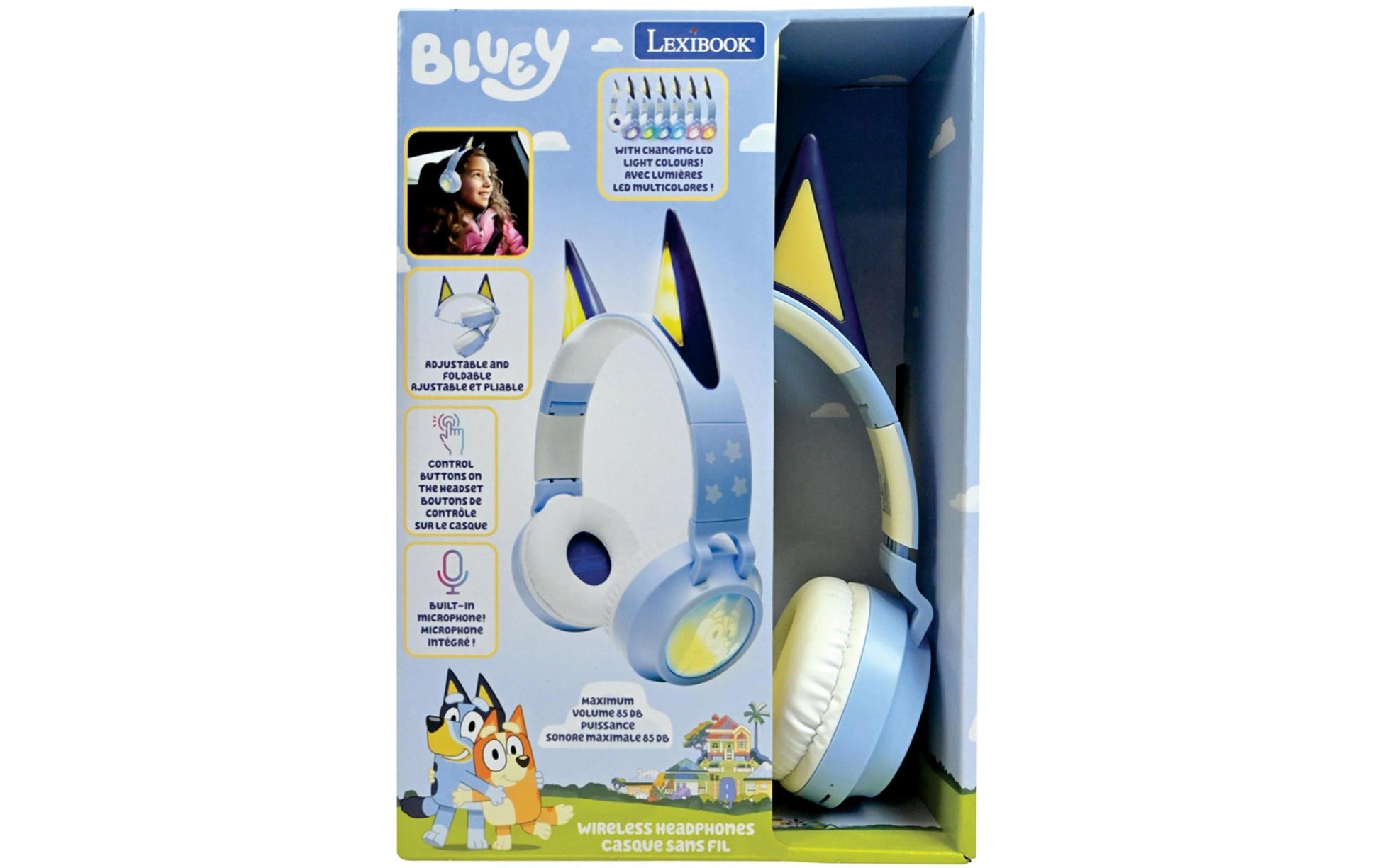 Lexibook 3D Bluey Kinderkopfhörer – Kabel + BT, Blau