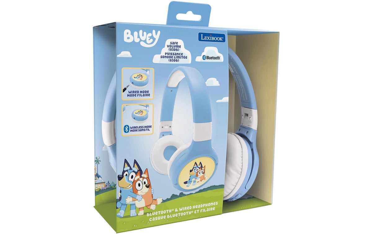 Lexibook Kinderkopfhörer – Kabel + BT, Blau/Weiss