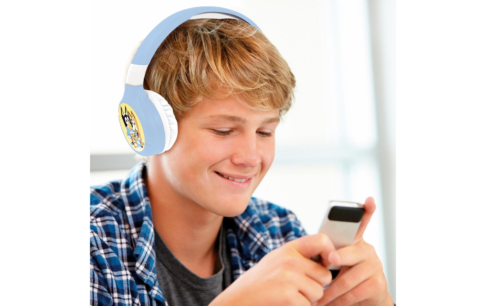 Lexibook Kinderkopfhörer – Kabel + BT, Blau/Weiss