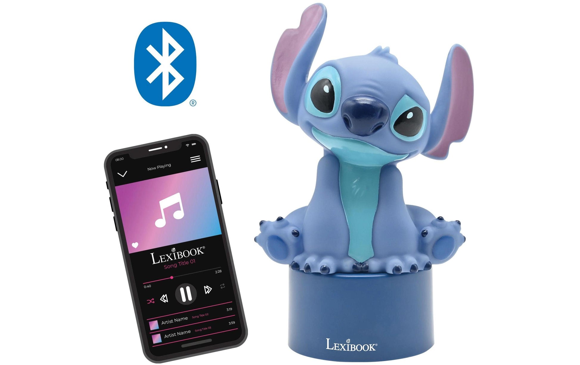Lexibook Nachtlicht – mehrfarbig, Lautsprecher, Akku/USB – Blau