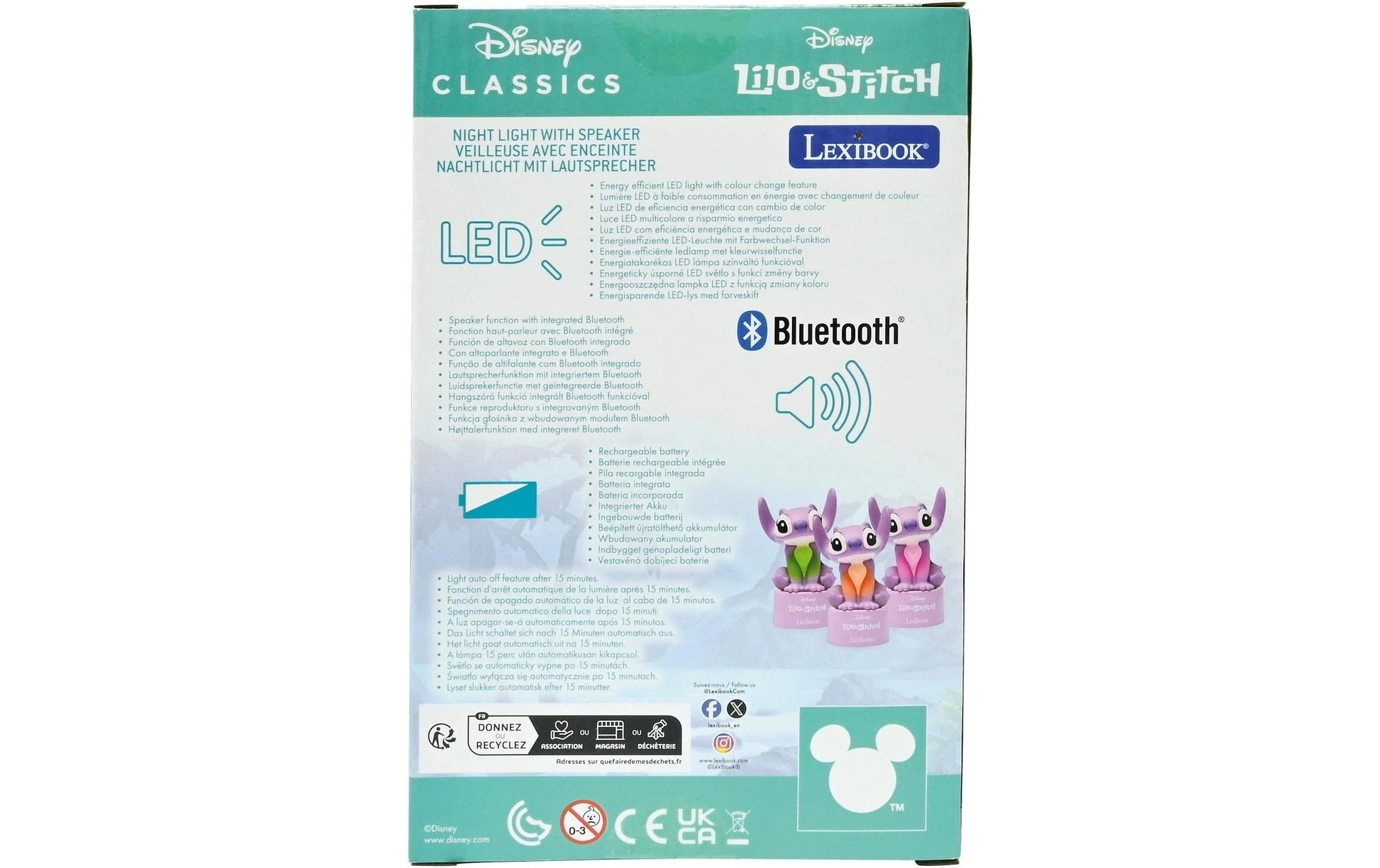 Lexibook Angel Nachtlicht – Bluetooth-Lautsprecher – mit Nachtlicht, batteriebetrieben, Rosa