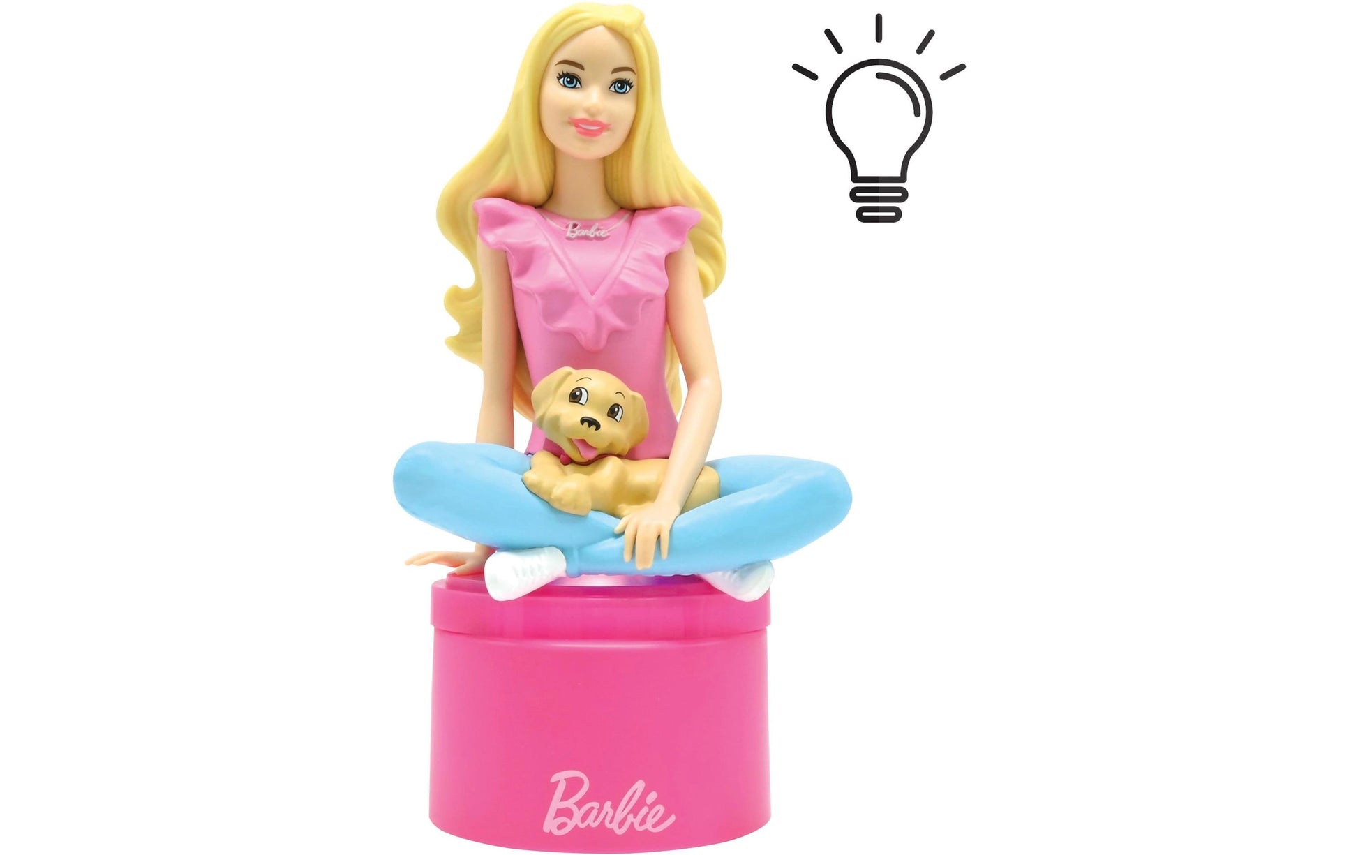 Lexibook Nachtlicht Barbie 3D Design Farbe – Mehrfarbig, Batteriebetrieben, Tragbar – Rosa