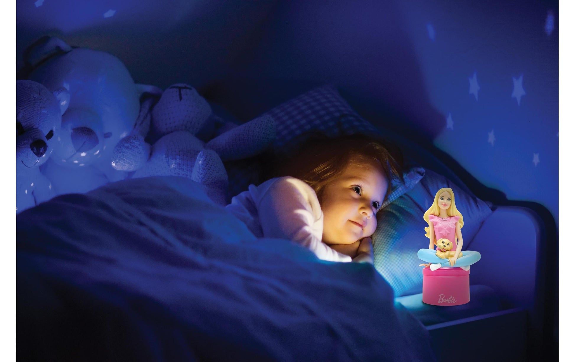 Lexibook Nachtlicht Barbie 3D Design Farbe – Mehrfarbig, Batteriebetrieben, Tragbar – Rosa