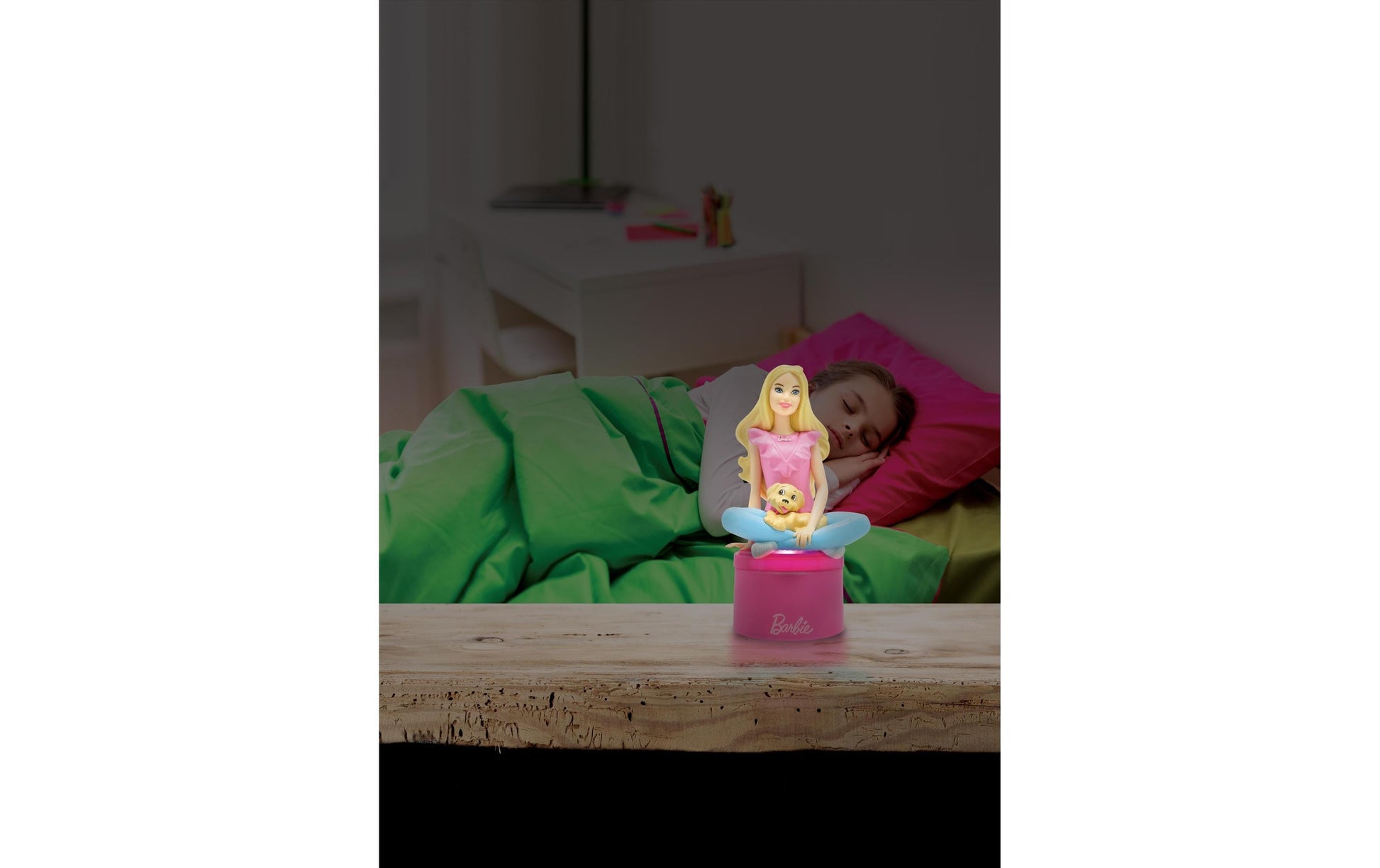 Lexibook Nachtlicht Barbie 3D Design Farbe – Mehrfarbig, Batteriebetrieben, Tragbar – Rosa