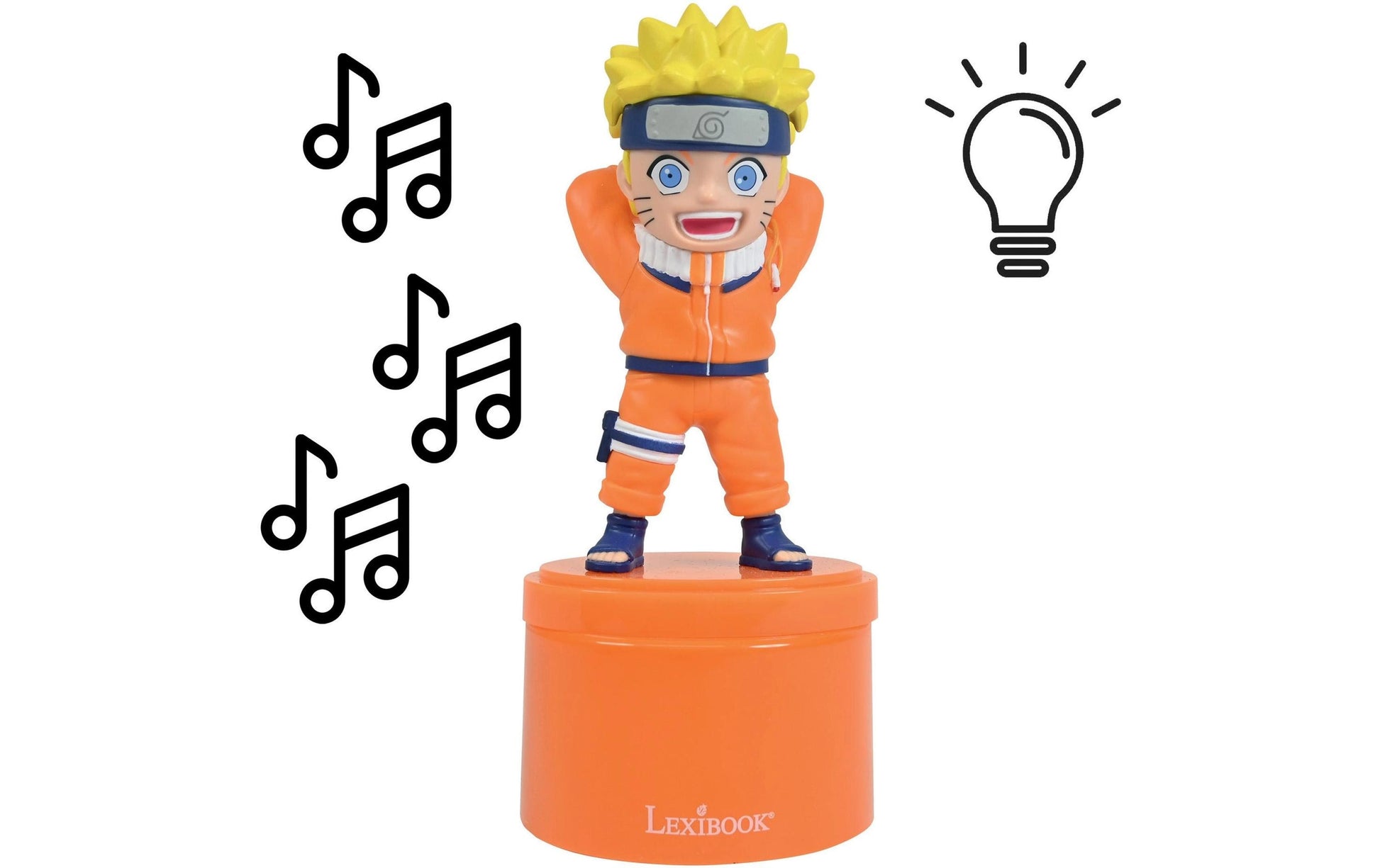Lexibook Naruto – Bluetooth-Lautsprecher – Nachtlicht, Akkubetrieb, USB, Mehrfarbig/Orange