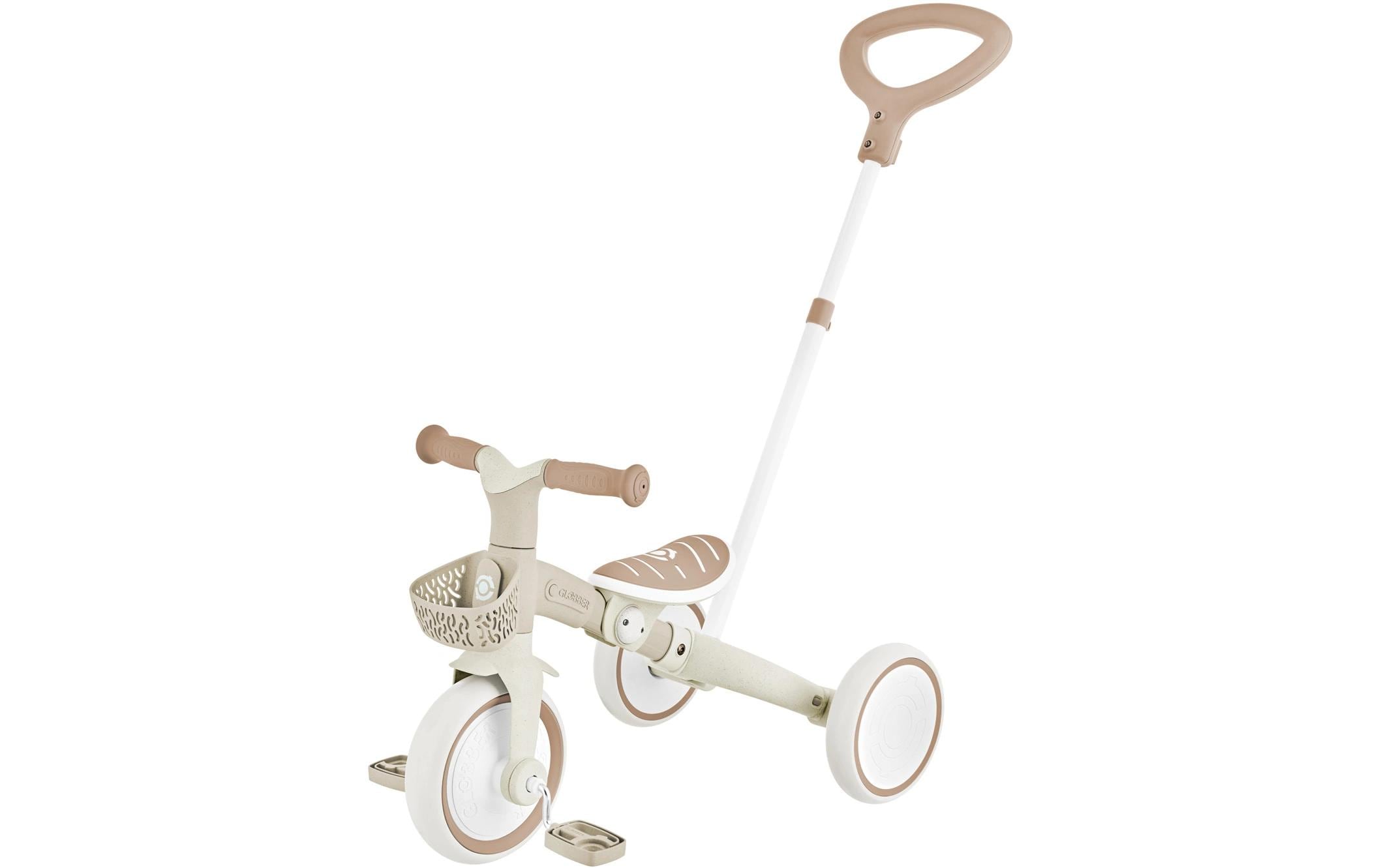 Globber Learning Trike 3-in-1 – Laufrad, Sitz höhenverstellbar, belastbar 20 kg – Ø 10" – ab 1 Jahr – Beige