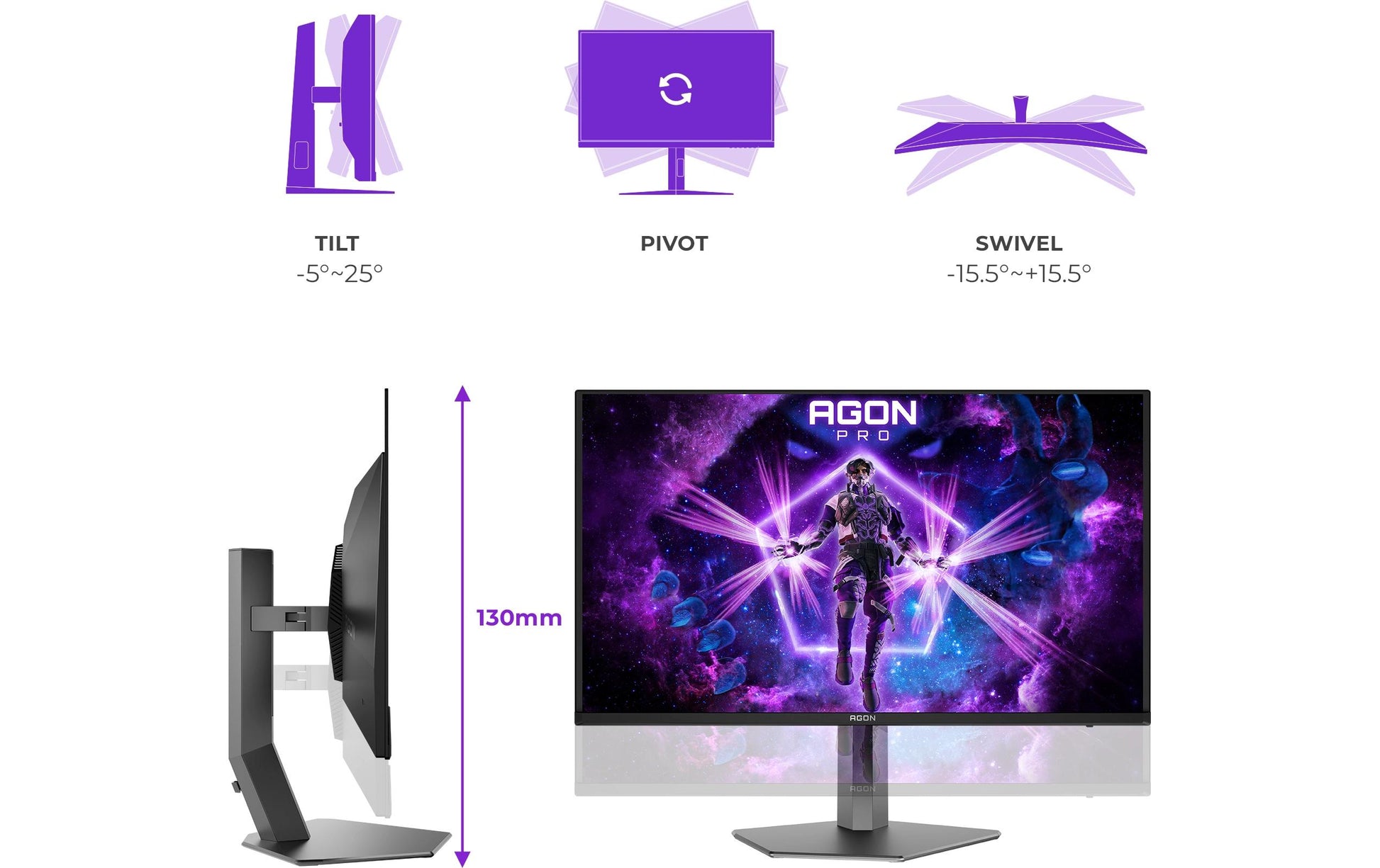 AOC AG326UZD2 – 31,5", 3840 × 2160 (4K), OLED, 240 Hz, USB-C 65 W, KVM