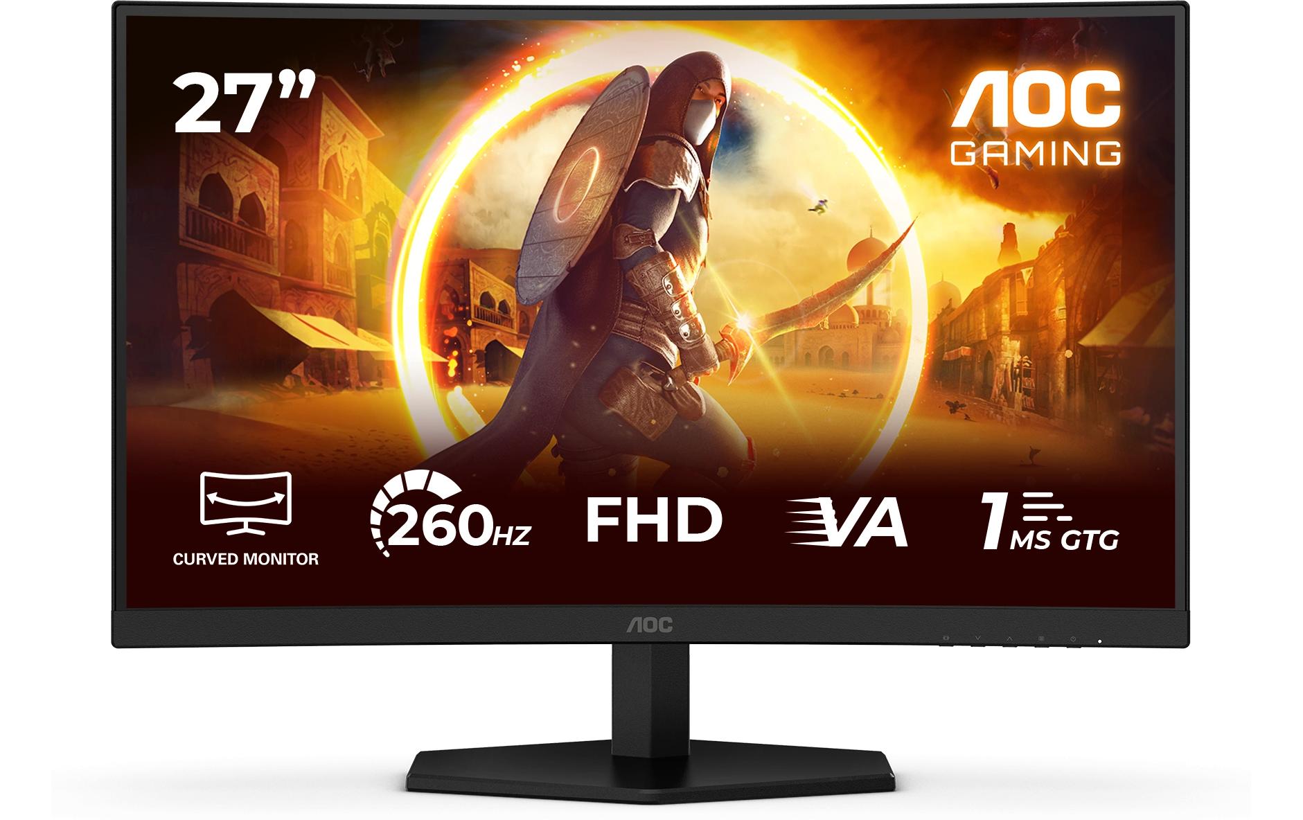 AOC C27G42ZE – 27" Curved 1500R, 1920 × 1080 (Full HD), VA, 260 Hz