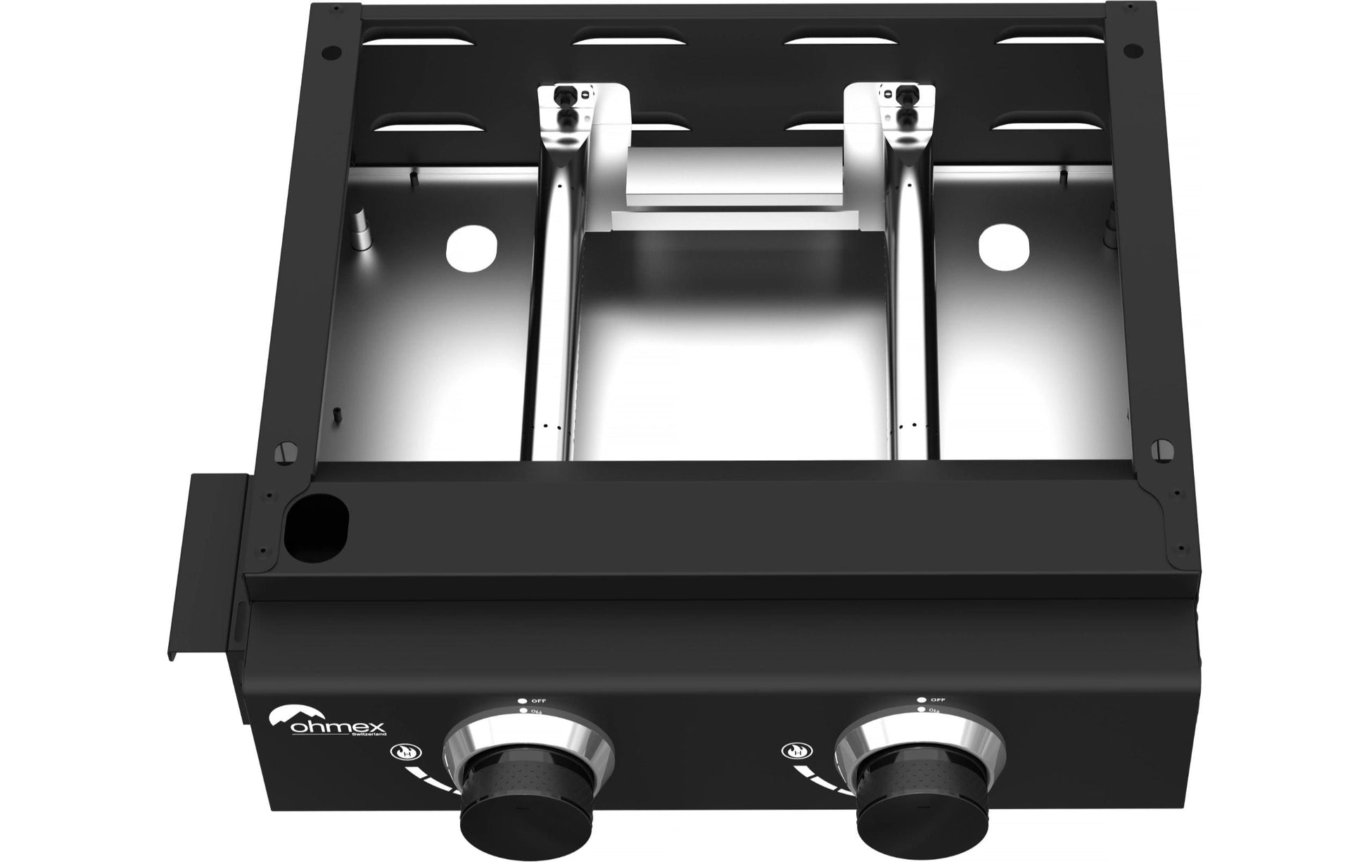 Ohmex Plancha 3B – Grillfläche 44,5×39,5 cm, 2 Brenner, 4800 W – schwarz