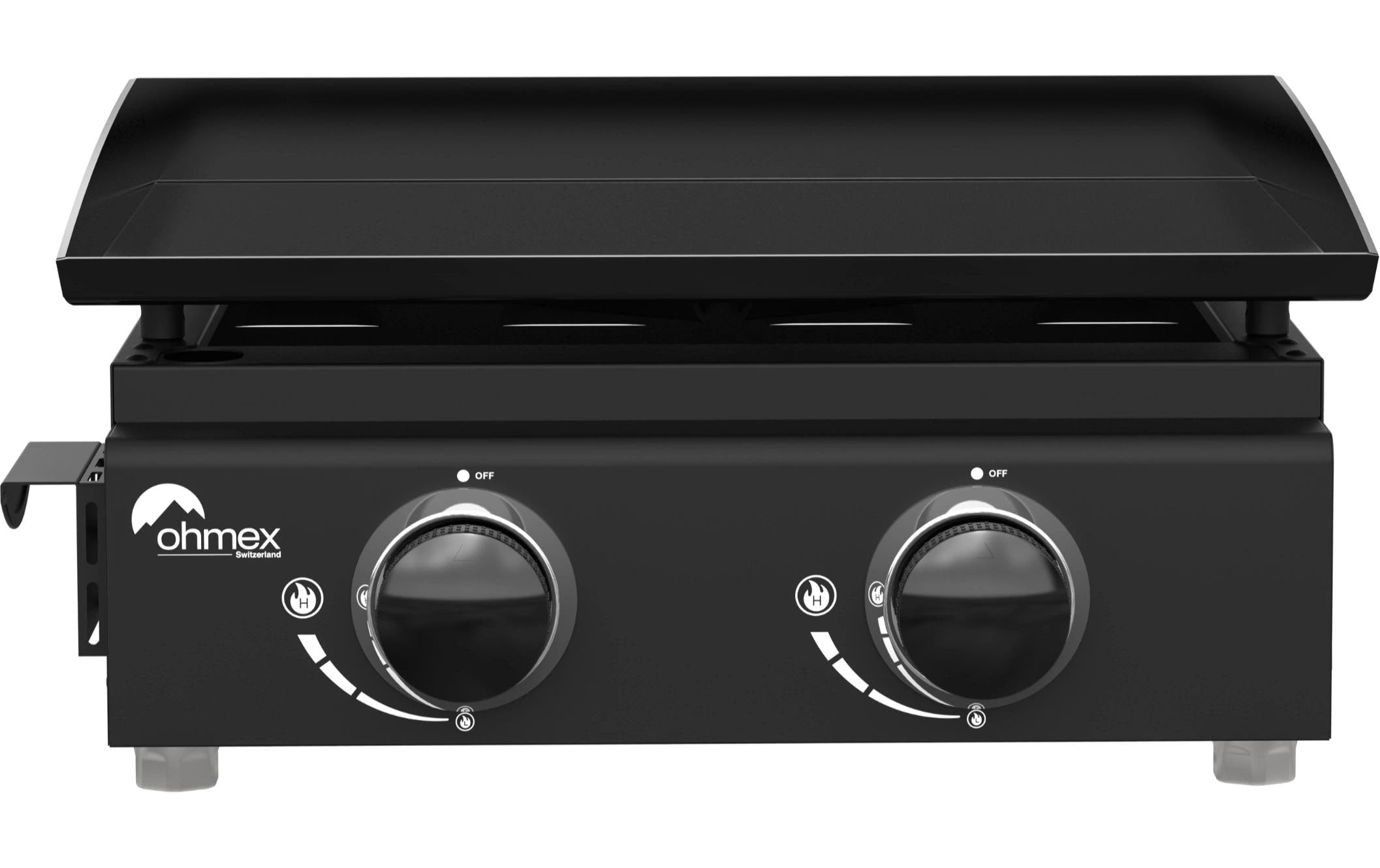 Ohmex Plancha 3B – Grillfläche 44,5×39,5 cm, 2 Brenner, 4800 W – schwarz