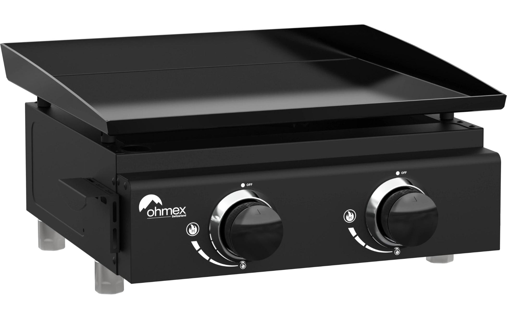 Ohmex Plancha 3B – Grillfläche 44,5×39,5 cm, 2 Brenner, 4800 W – schwarz