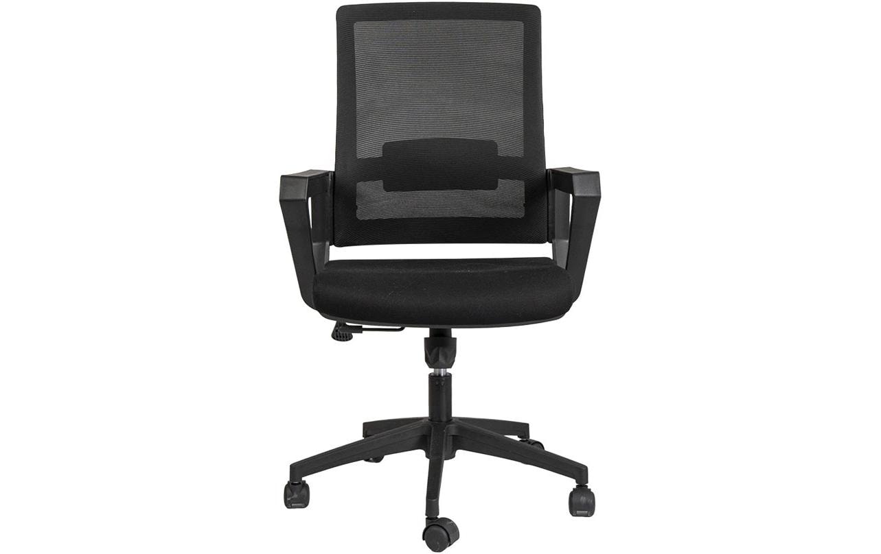Contini Bürostuhl – Netzrücken, Stoff – Schwarz, mit Armlehnen, 41–48 cm