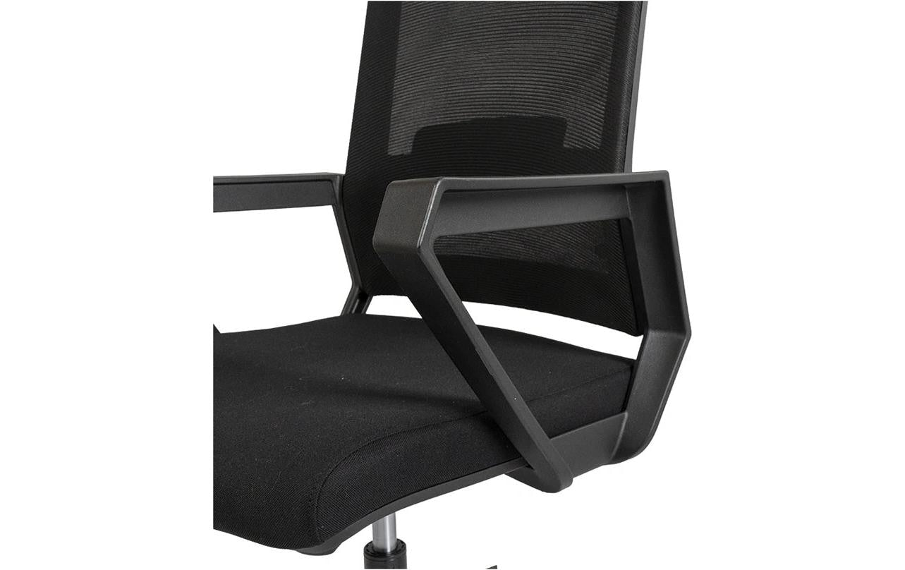 Contini Bürostuhl – Netzrücken, Stoff – Schwarz, mit Armlehnen, 41–48 cm