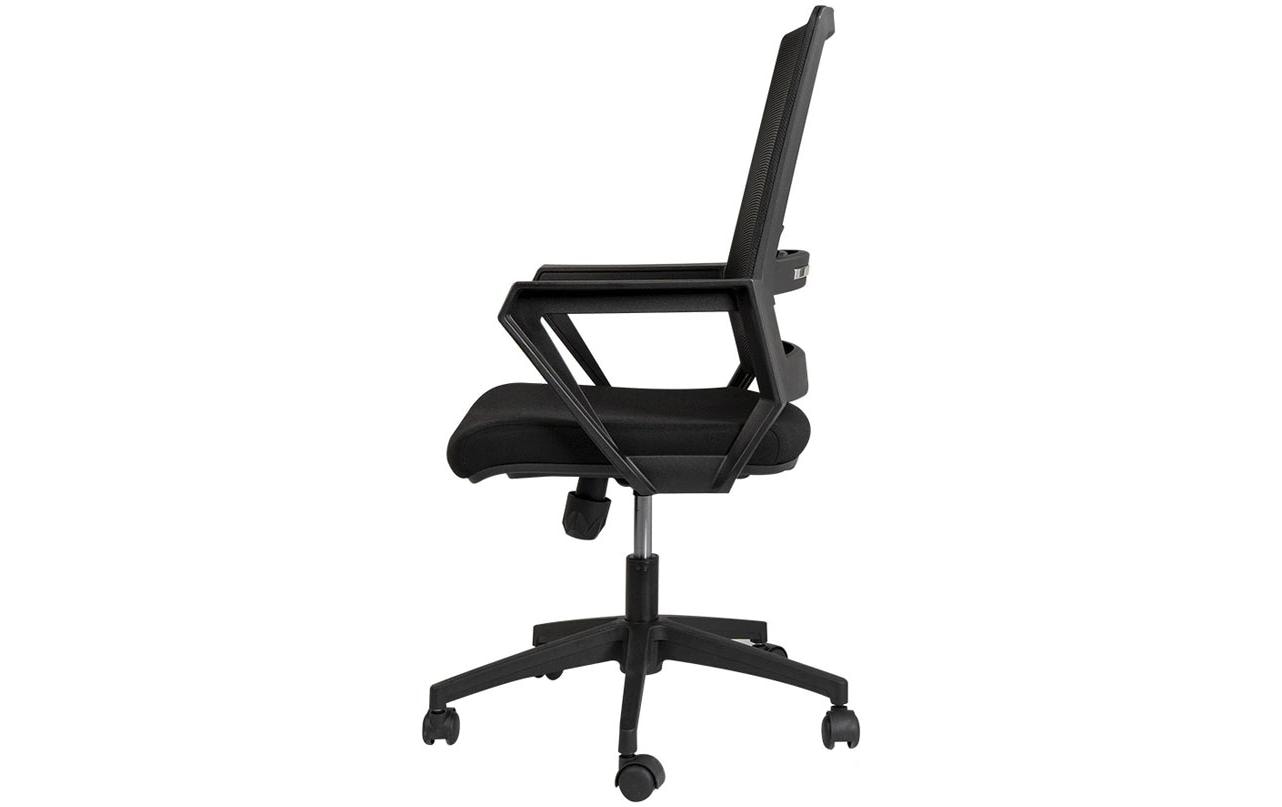 Contini Bürostuhl – Netzrücken, Stoff – Schwarz, mit Armlehnen, 41–48 cm