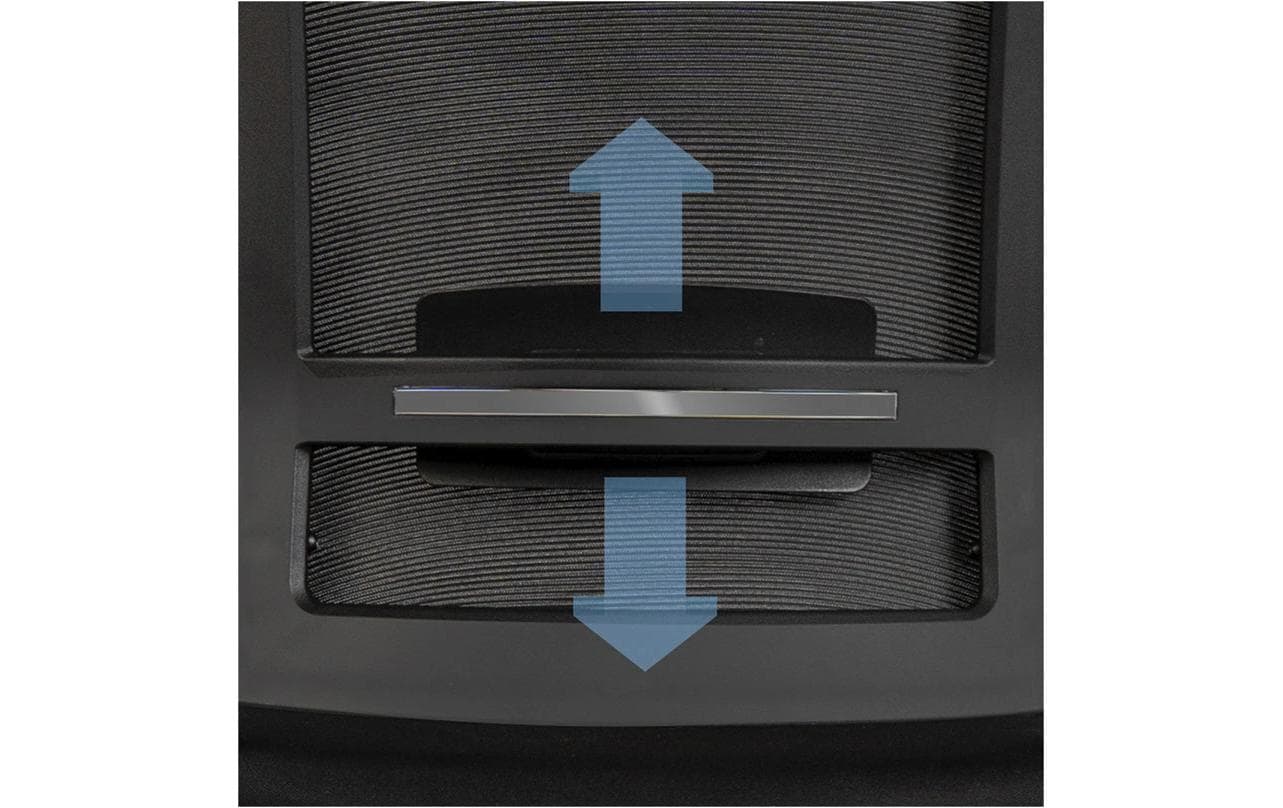 Contini Bürostuhl – Netzrücken, Stoff – Schwarz, mit Armlehnen, 41–48 cm