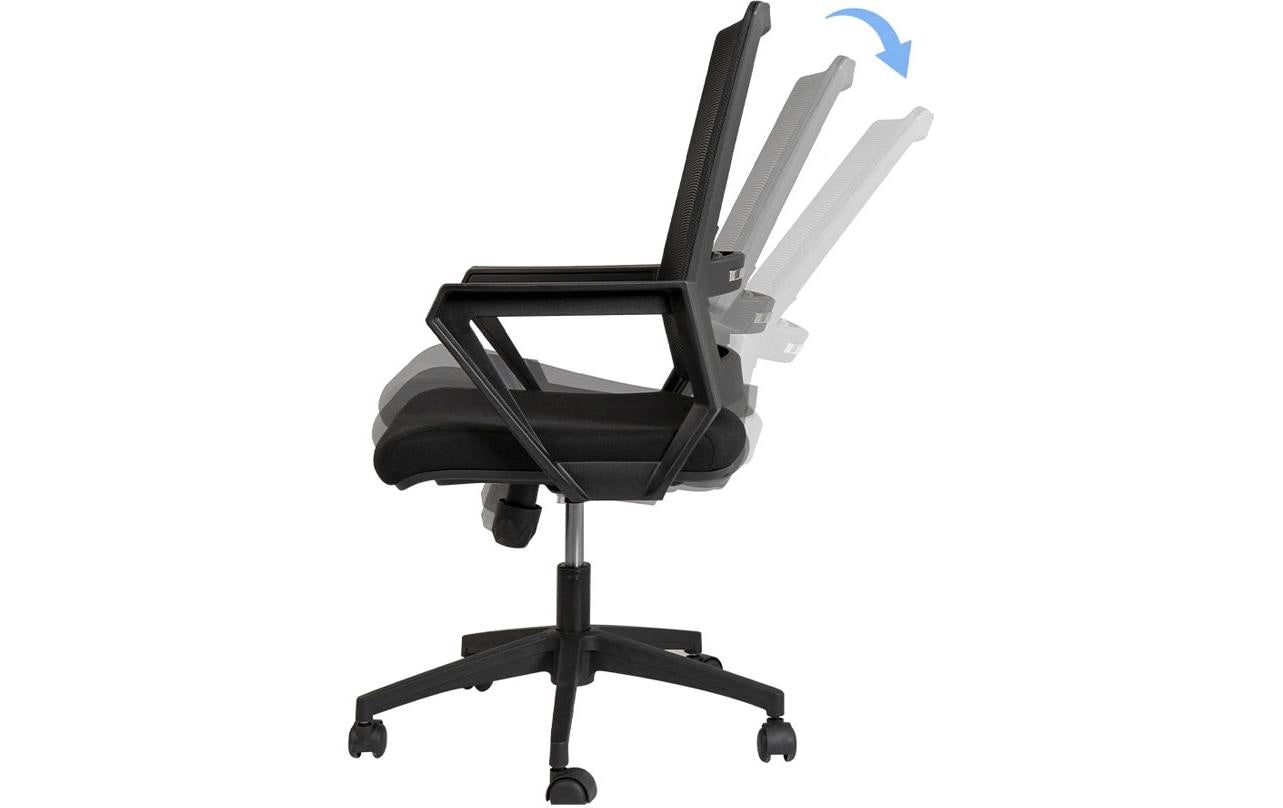Contini Bürostuhl – Netzrücken, Stoff – Schwarz, mit Armlehnen, 41–48 cm