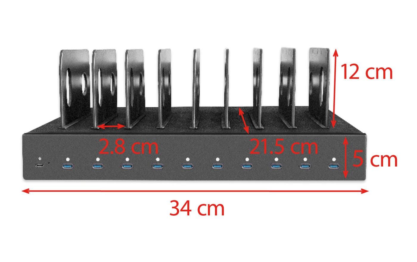 LMP 10P SmartCharge USB-Desktop-Ladegerät 500 W – USB-C×10 – für diverse Geräte – schwarz