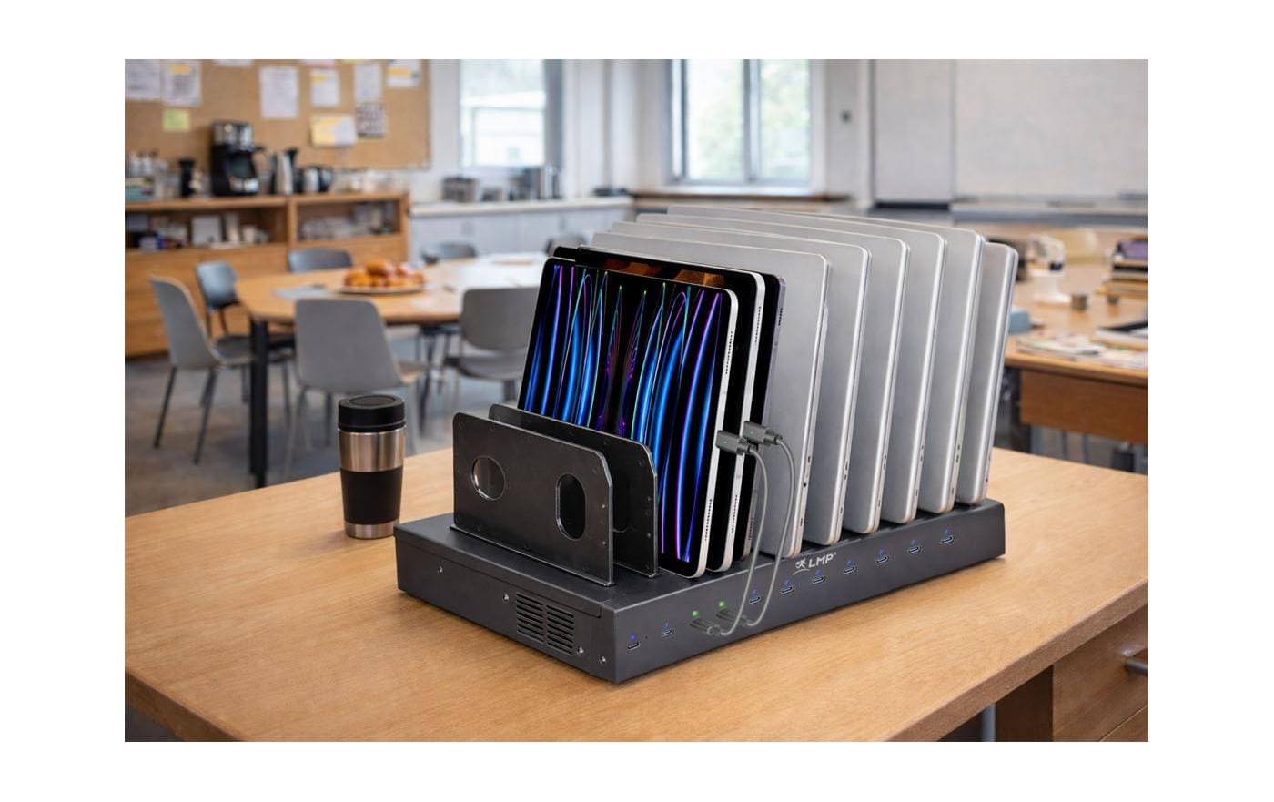 Lmp 10P SmartCharge USB-Desktop-Ladegerät 500 W – USB-C×10 – inkl. 10× USB-C-Kabel 0,3 m – schwarz