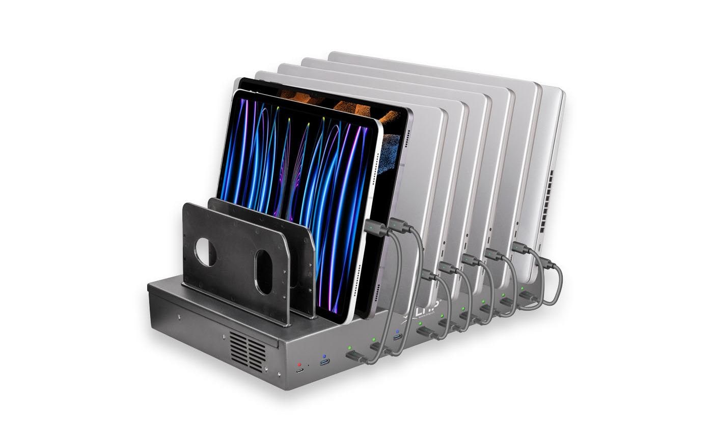 Lmp 10P SmartCharge USB-Desktop-Ladegerät 500 W – USB-C×10 – inkl. 10× USB-C-Kabel 0,3 m – schwarz