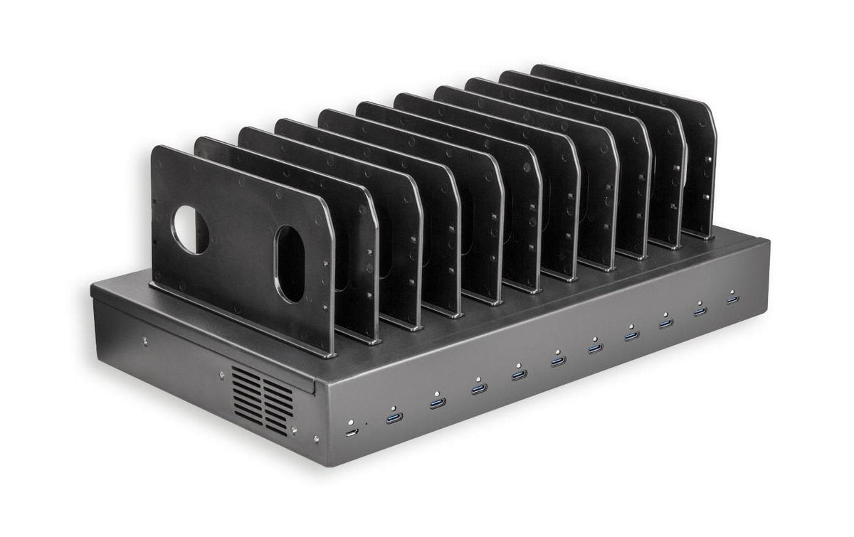 LMP 10P SmartCharge USB Desktop Ladegerät 1000 W – USB-C×10 – inkl. 10× USB-C Kabel 0,3 m – grau
