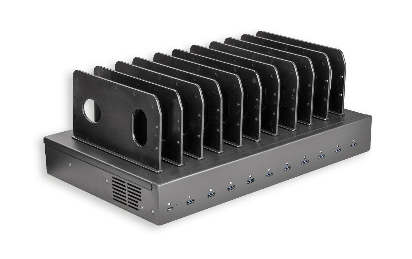 Lmp 10P SmartCharge USB-Desktop-Ladegerät 500 W – USB-C×10 – inkl. 10× USB-C-Kabel 0,3 m – schwarz