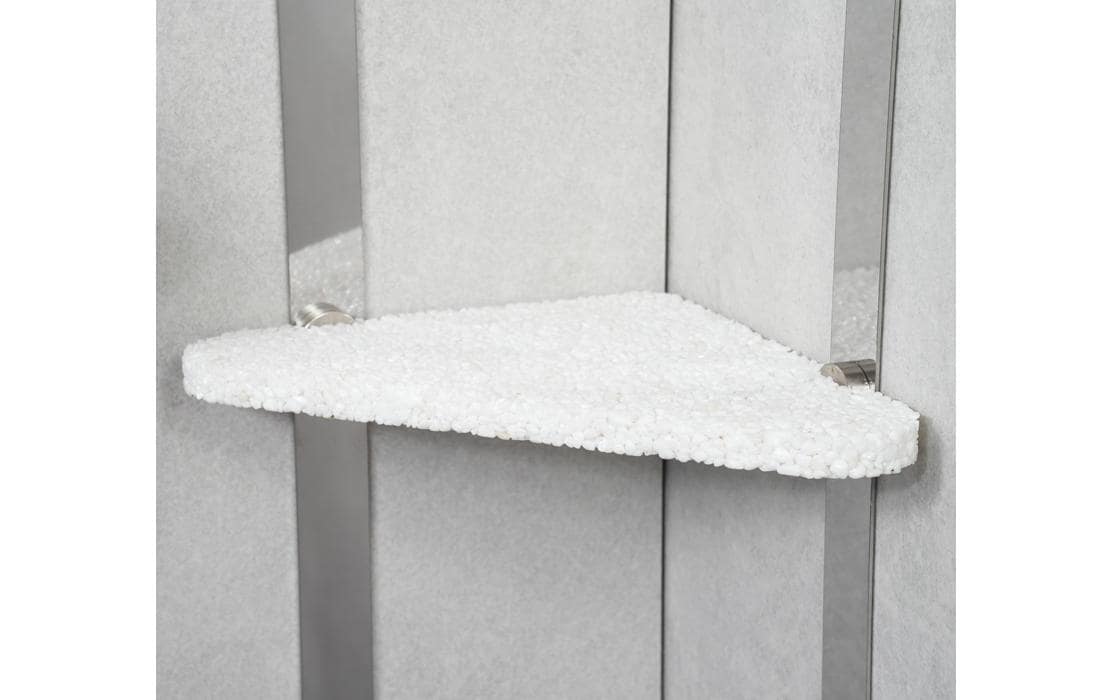 MagTab Duschablage Schneeveilchen – 21×1,5 cm, Naturstein, Weiss