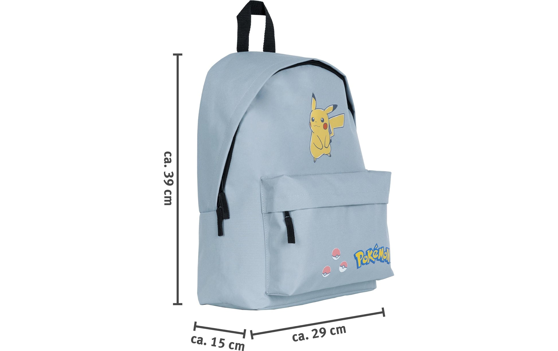 Undercover Kindergartenrucksack – 7 l, Polyester – Pokémon, Blaugrau, 290 × 390 × 135 mm