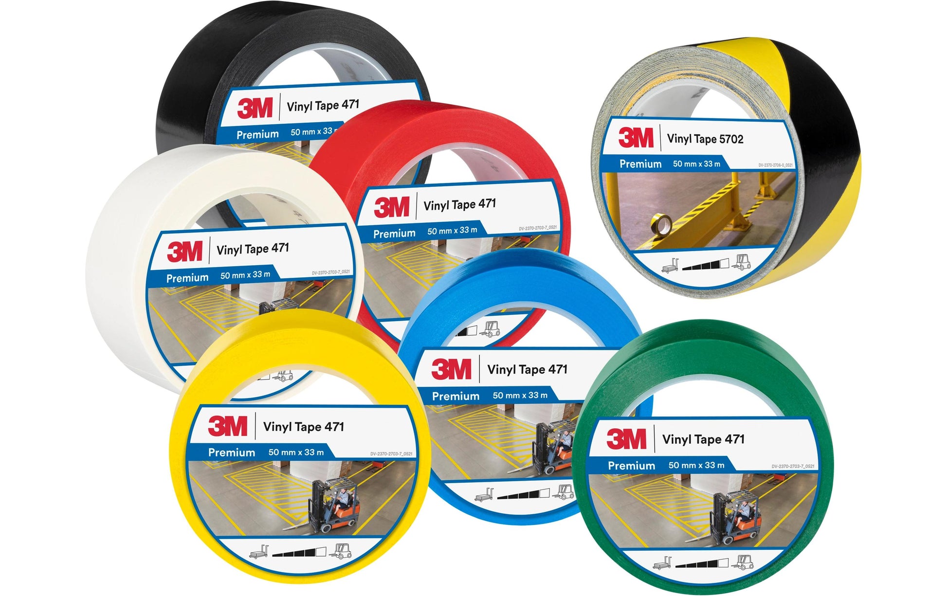 3M 471 Elektro-Isolierband – 51 mm × 32,9 m, blau, PVC, permanent, 1 Stück
