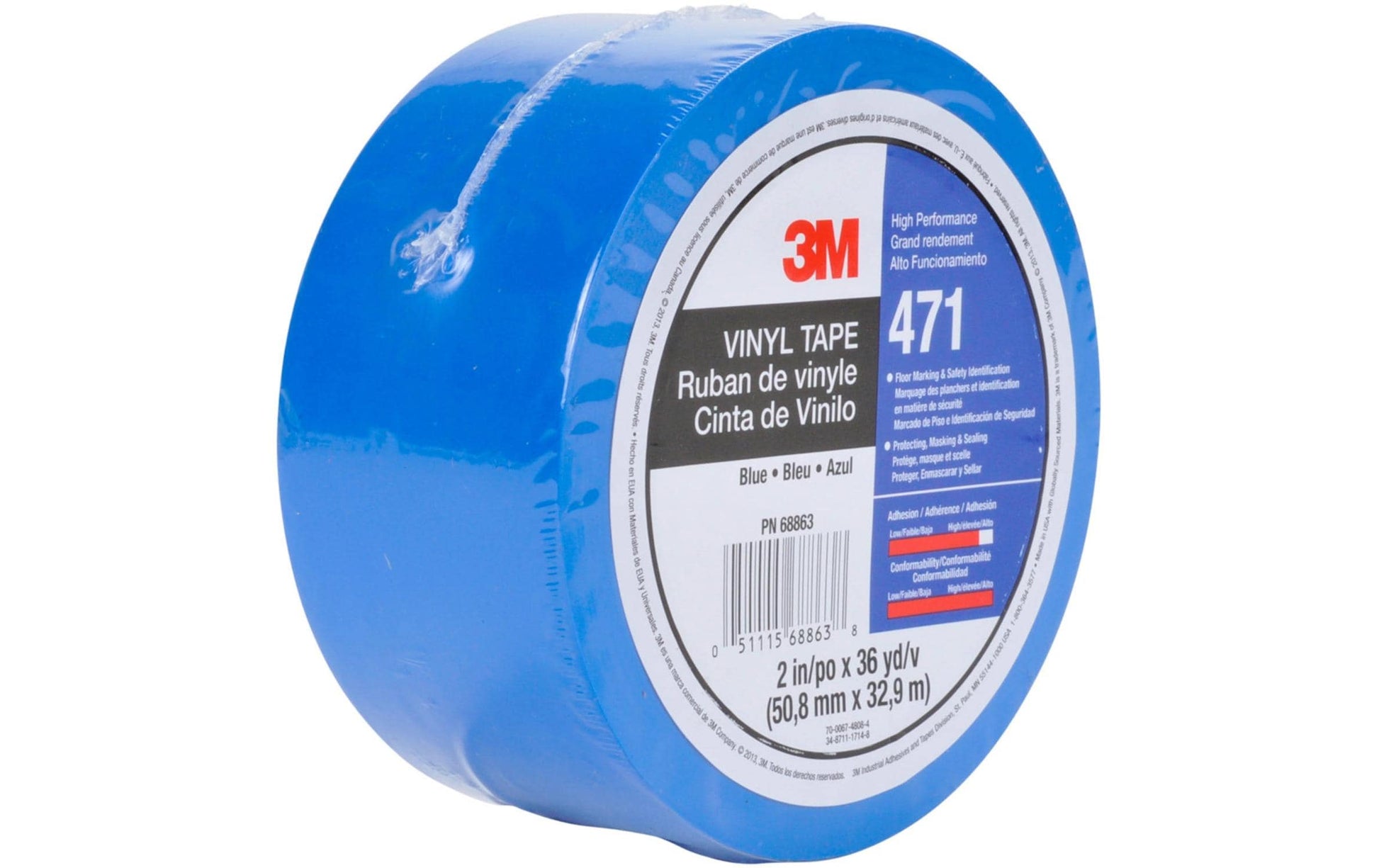 3M 471 Elektro-Isolierband – 51 mm × 32,9 m, blau, PVC, permanent, 1 Stück