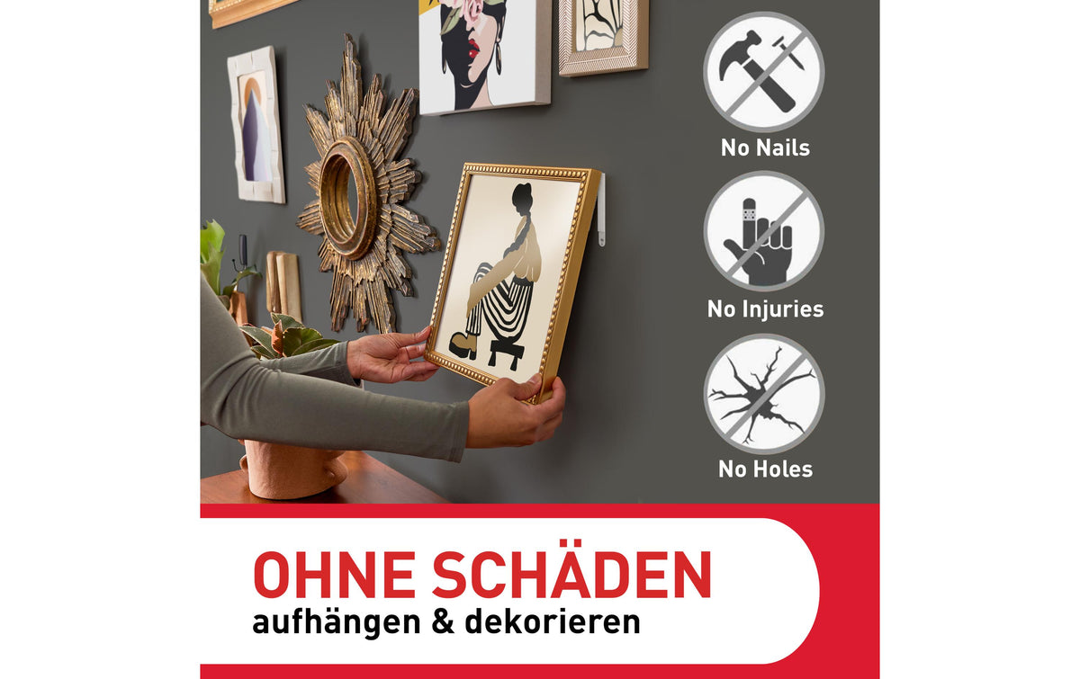 Command Montagestreifen Medium – Weiss, 2 Stk., für Holz