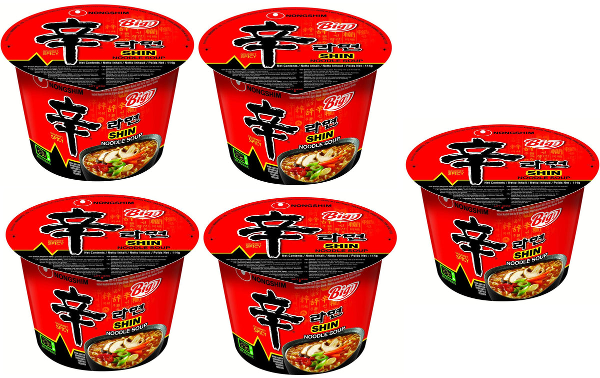 Nongshim Shin Instantnudeln scharf Becher – 5×114 g