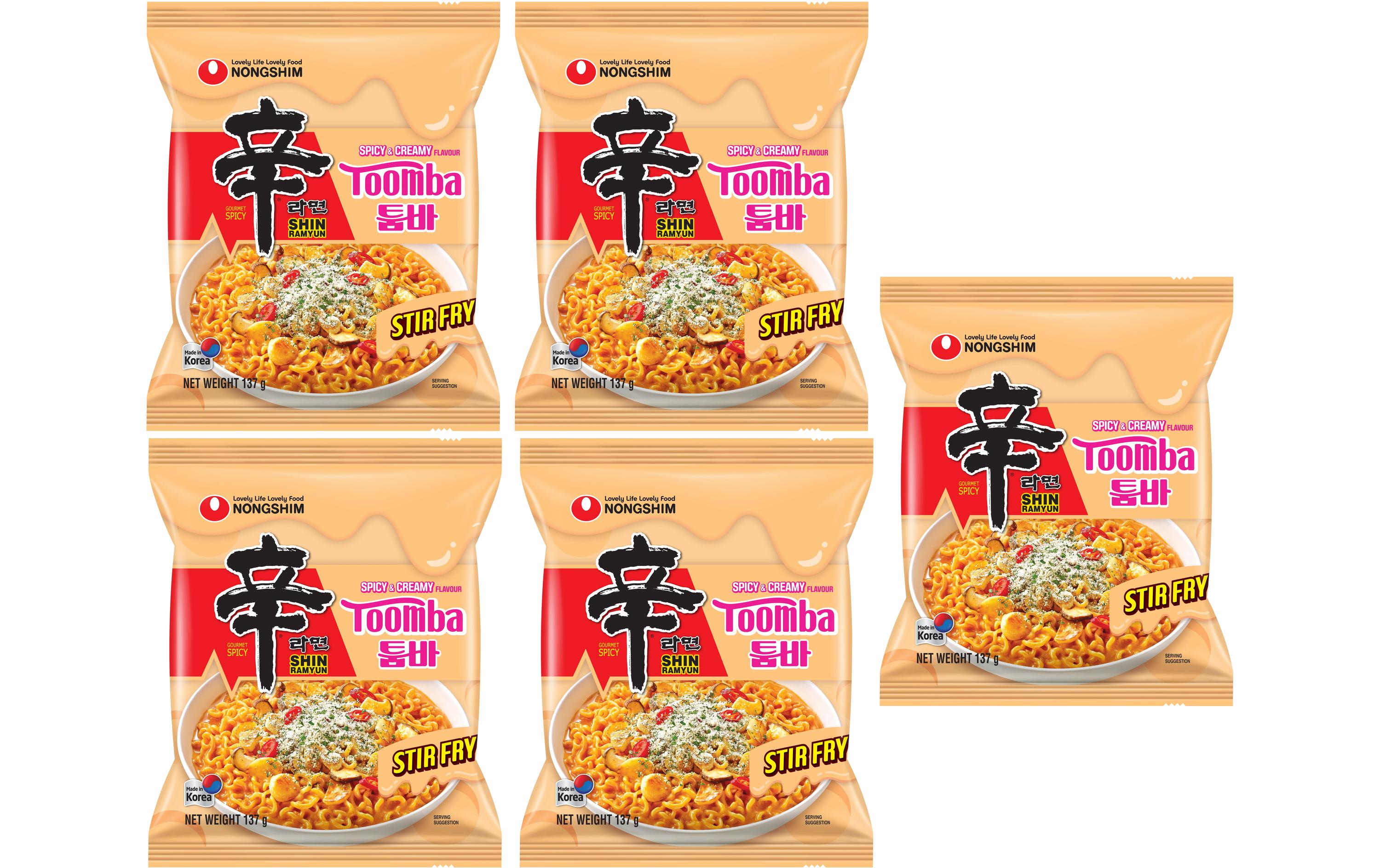 Nongshim Shin Instantnudeln Toomba, scharf & cremig – 5×137 g