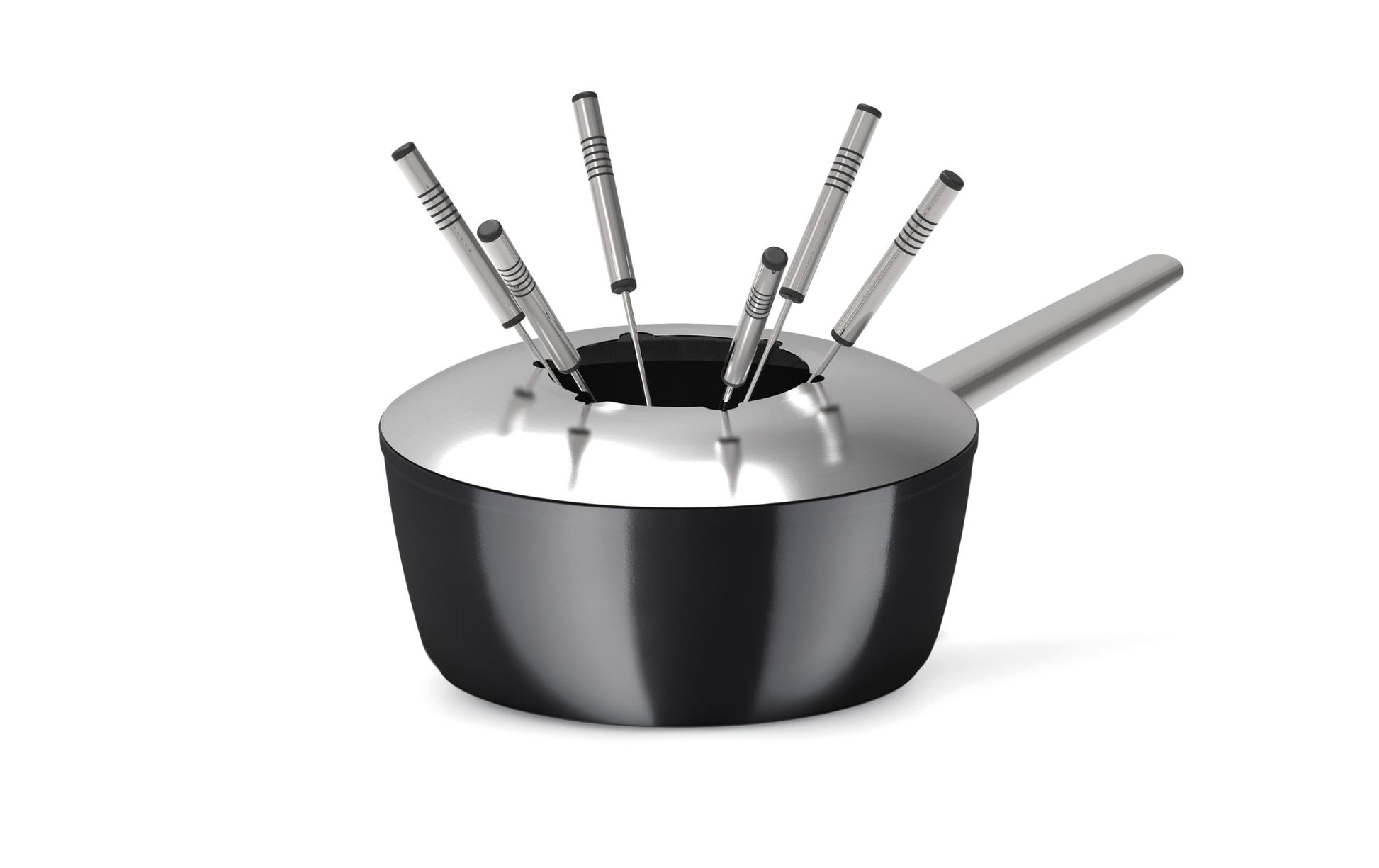 KOENIG Caquelon – Ø 23 cm, Aluminiumguss/Edelstahl, für Fondue Bourguignonne, Induktion, Gas, Glaskeramik und andere