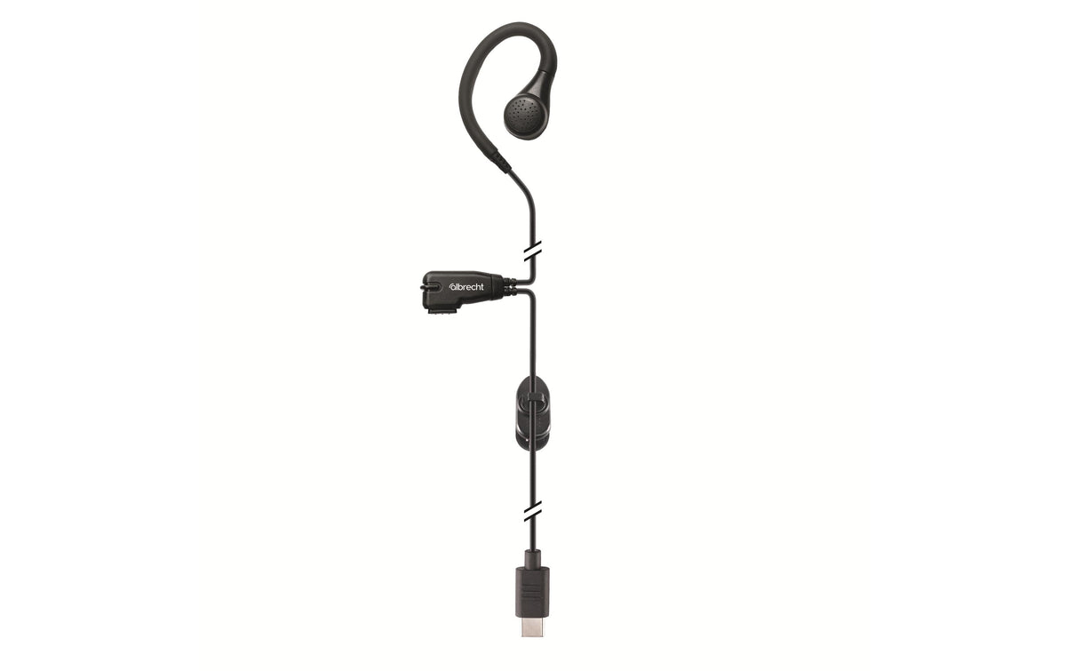 Albrecht Tectalk BIZ – Ohrbügel-Headset, 50 cm, PTT-Taste, Mikrofon, Schwarz