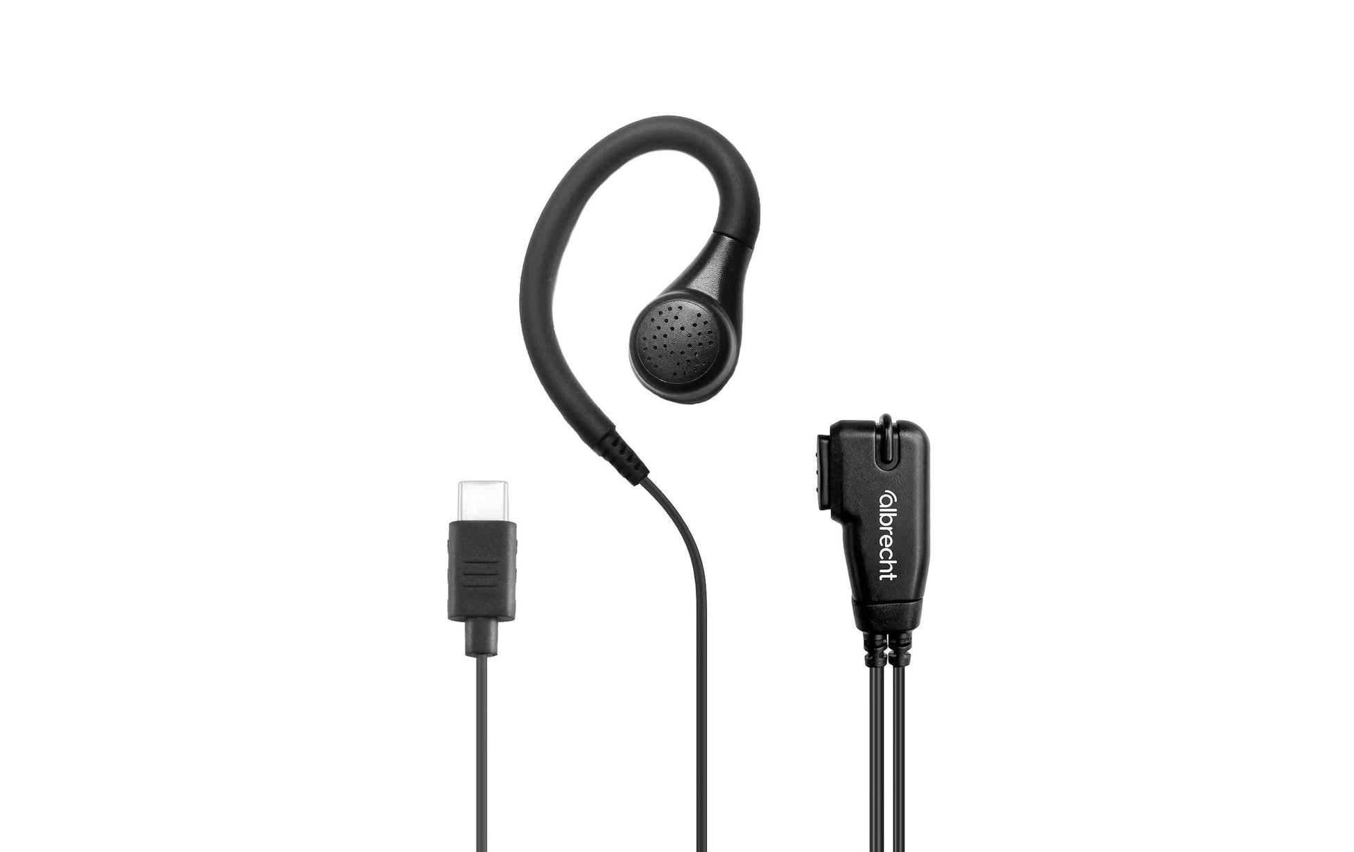 Albrecht Tectalk BIZ – Ohrbügel-Headset, 50 cm, PTT-Taste, Mikrofon, Schwarz